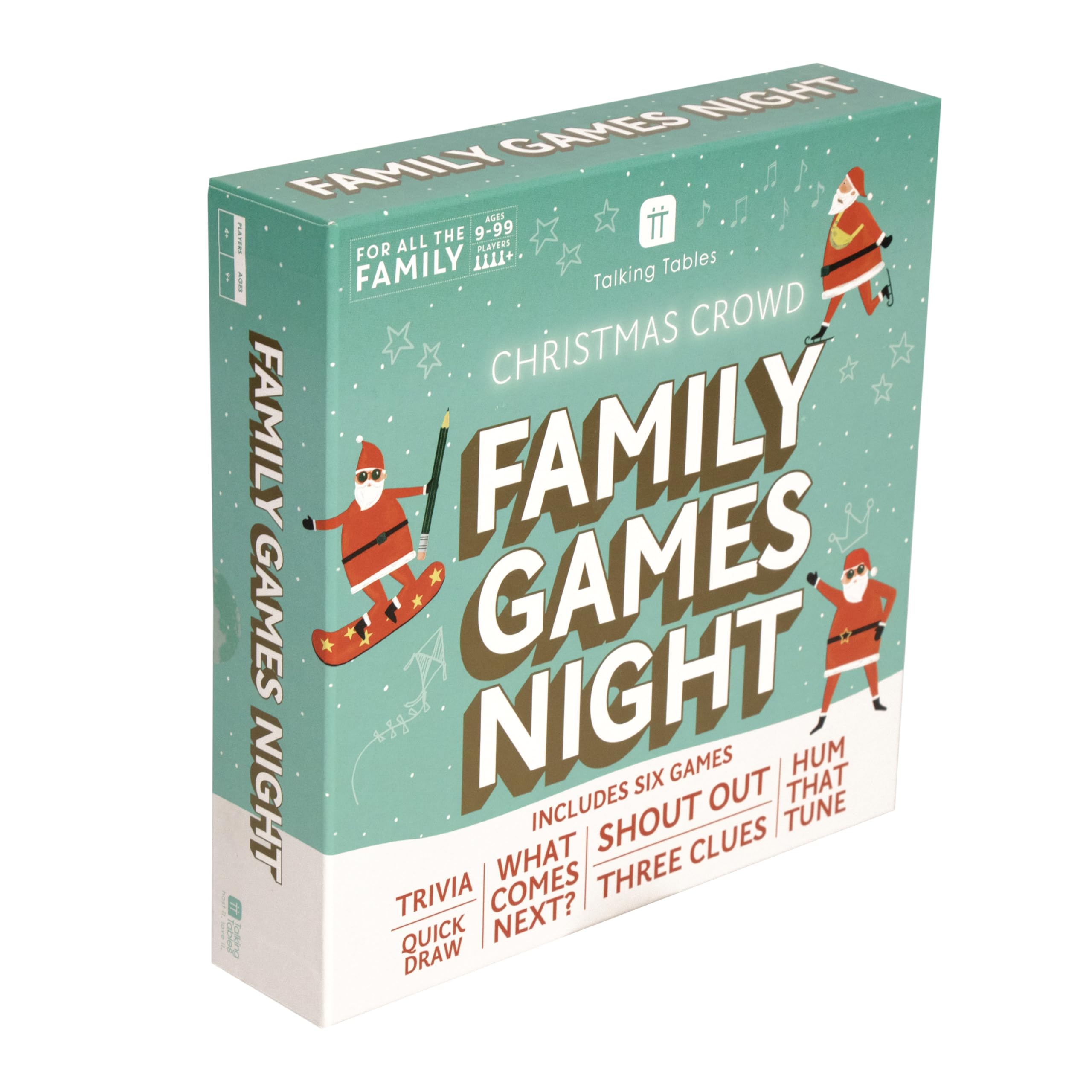 Talking Tables Christmas Family Games Night - Six Festive Card Games for Kids and Adults