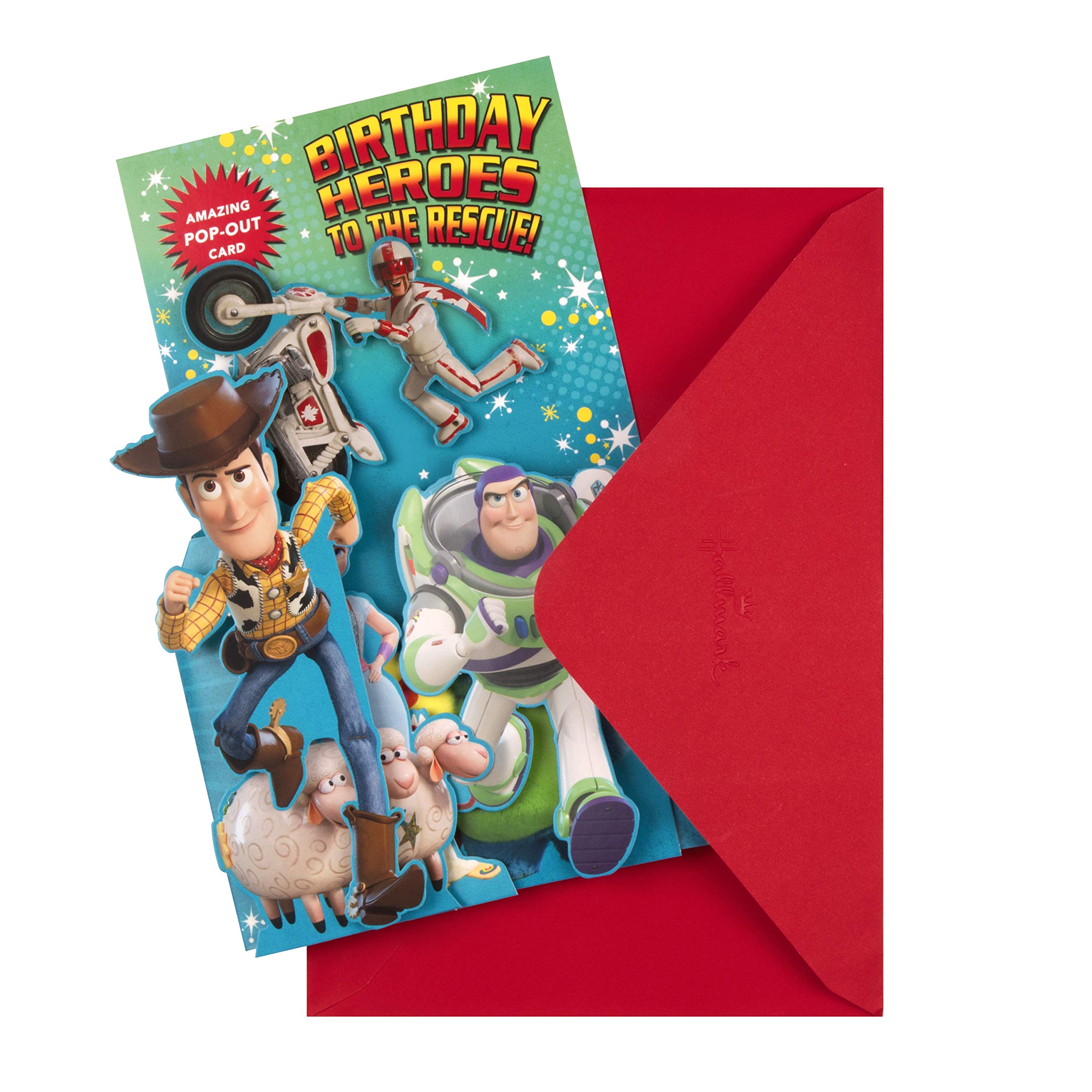 Hallmark Disney Toy Story 4 Pop Up Birthday Card for Kids | Buzz Lightyear & Woody | H22.8cm x W15.9cm 3