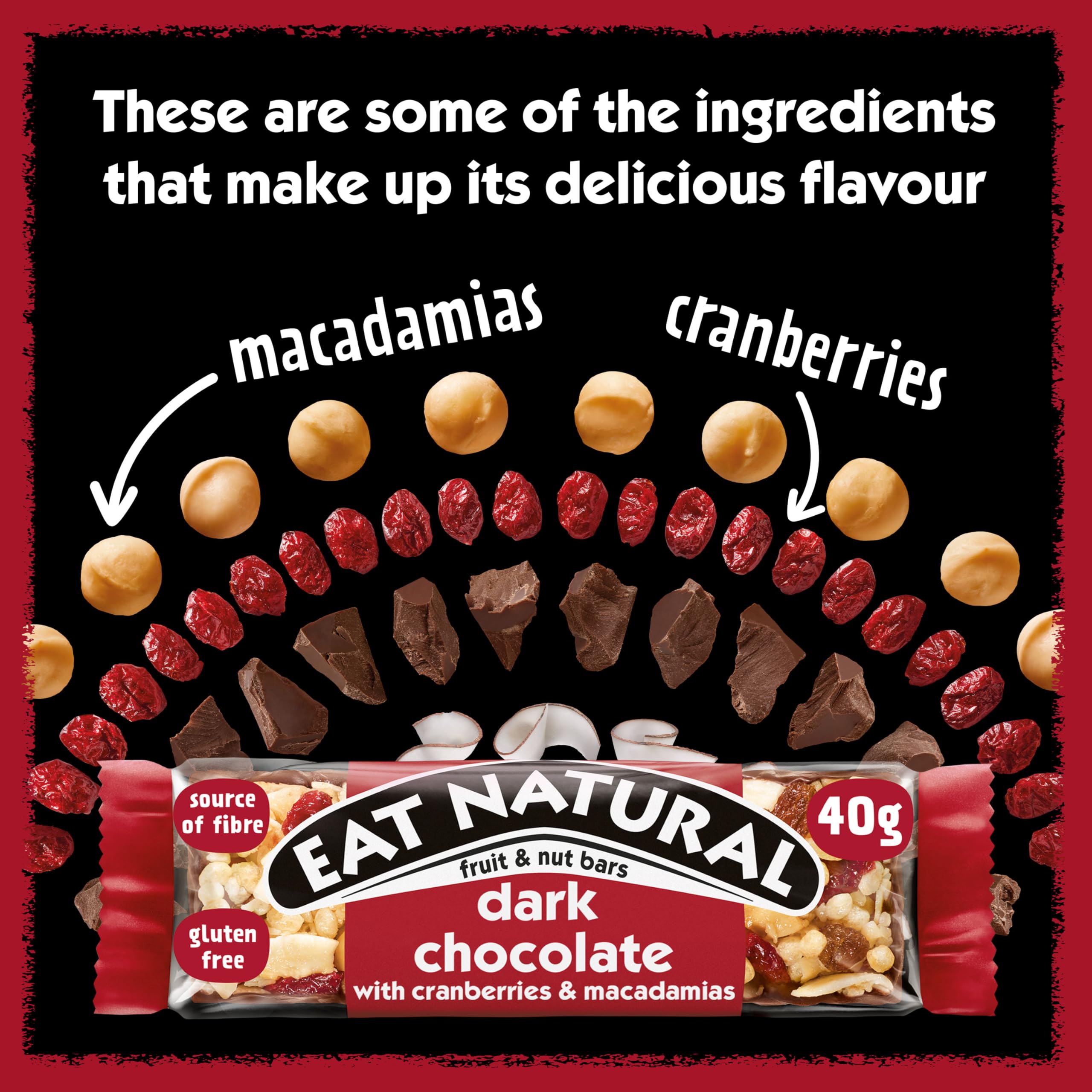 Eat Natural - Dark Chocolate with Cranberries & Macadamias Fruit & Nut Bars 5