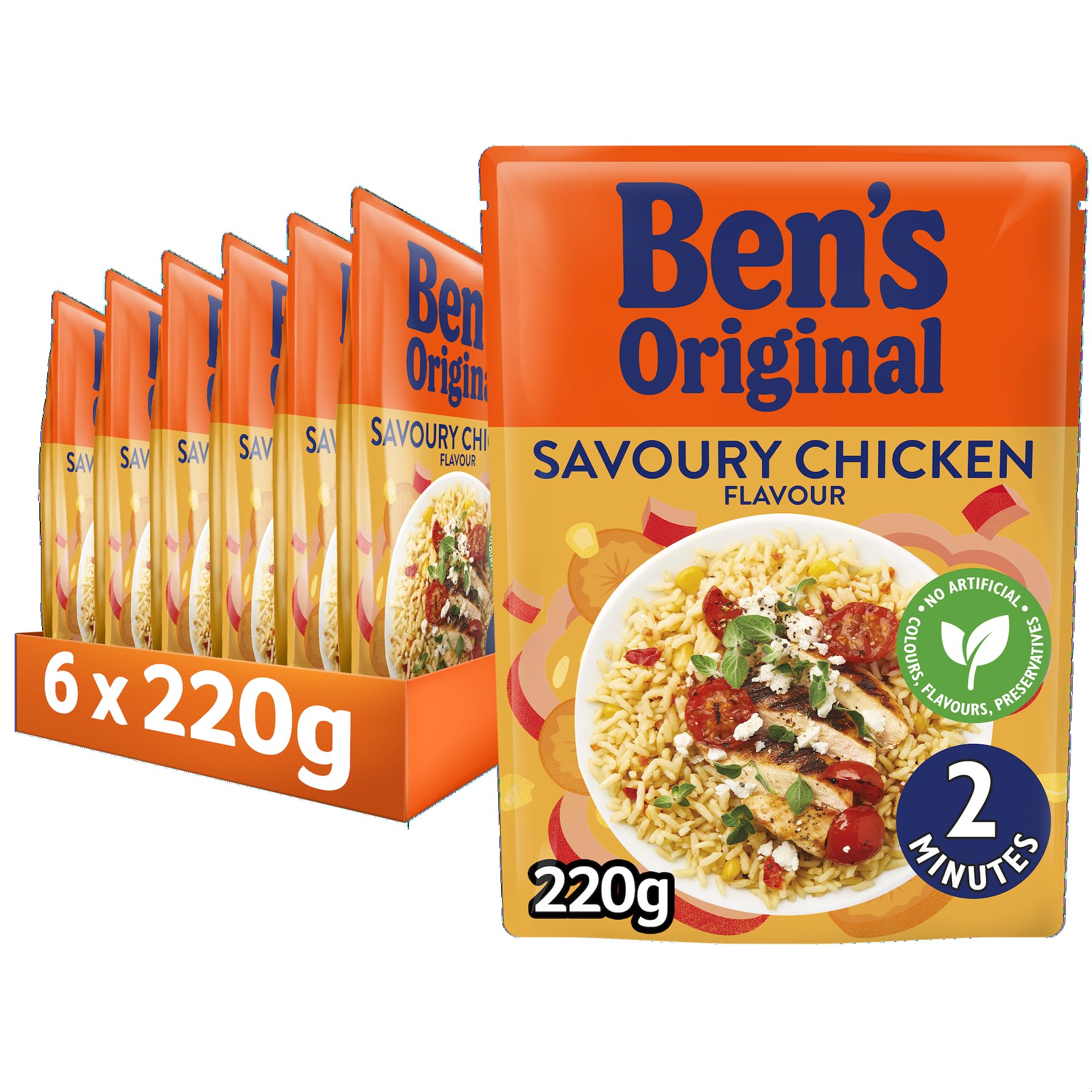 Ben's Original Savoury Chicken Microwave Rice - 6 x 220g Pouches