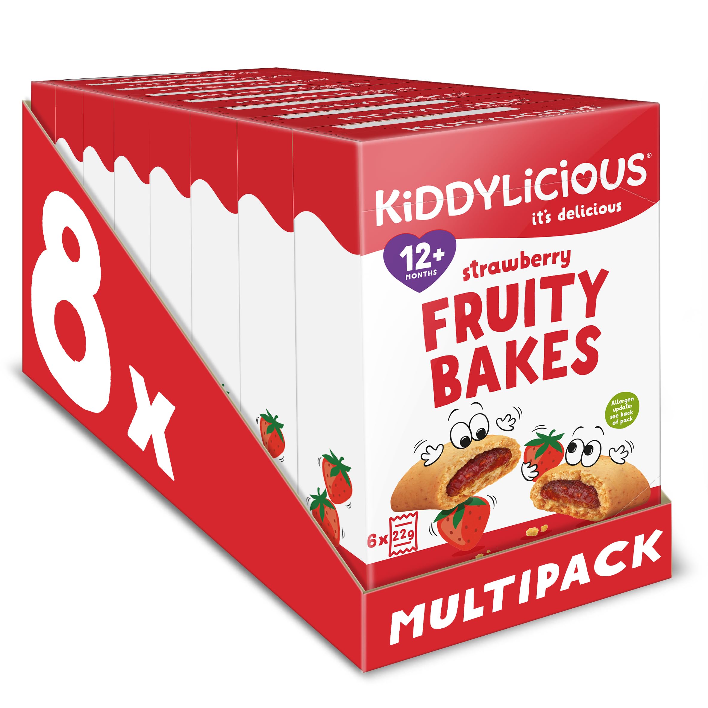 Kiddylicious - Strawberry Fruity Bakes Wholewheat Snack Bars for Toddlers