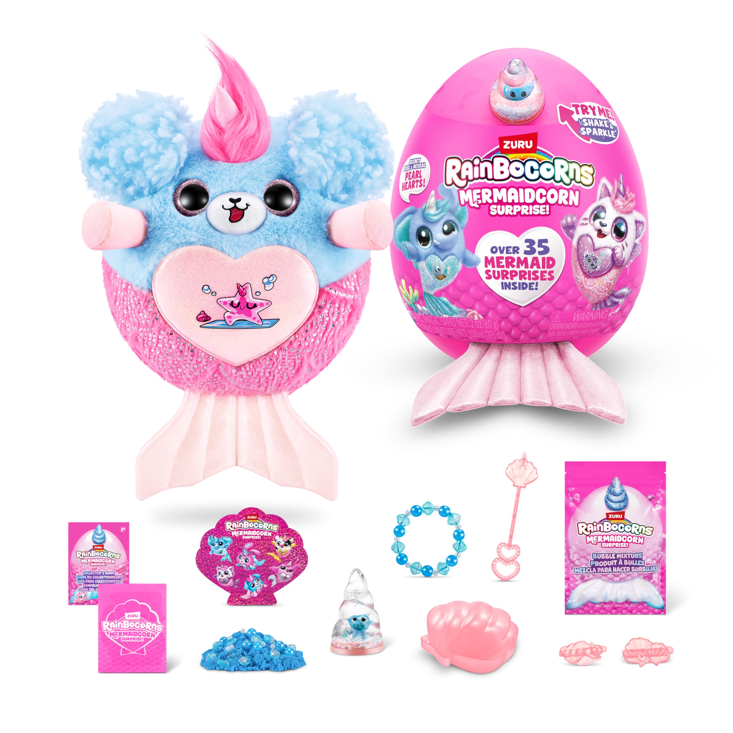 Rainbocorns Mermaidcorn Series 7 Sirena the Puppy - Collectible Plush Stuffed Animal with Mermaid Surprises