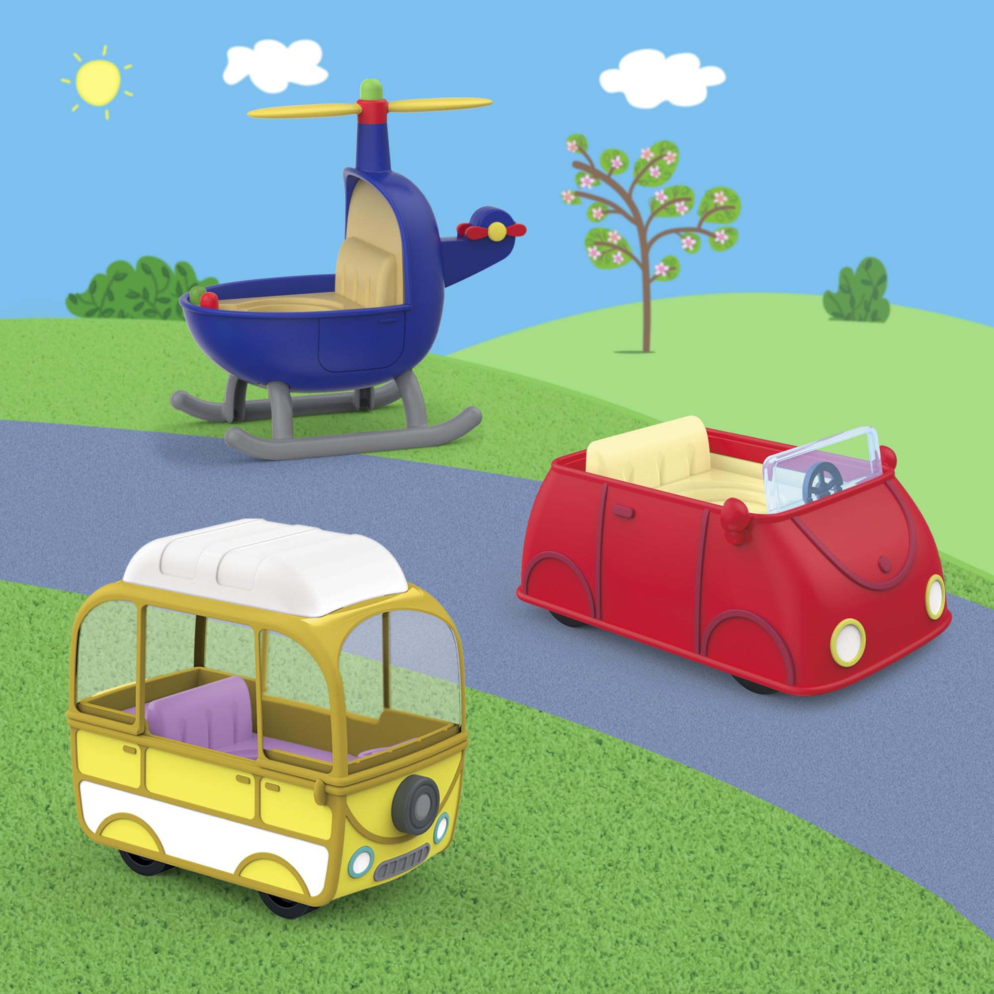 Peppa Pig Little Vehicle Set - 3 Vehicles & 5 Poseable Figures for Kids 3+ 6