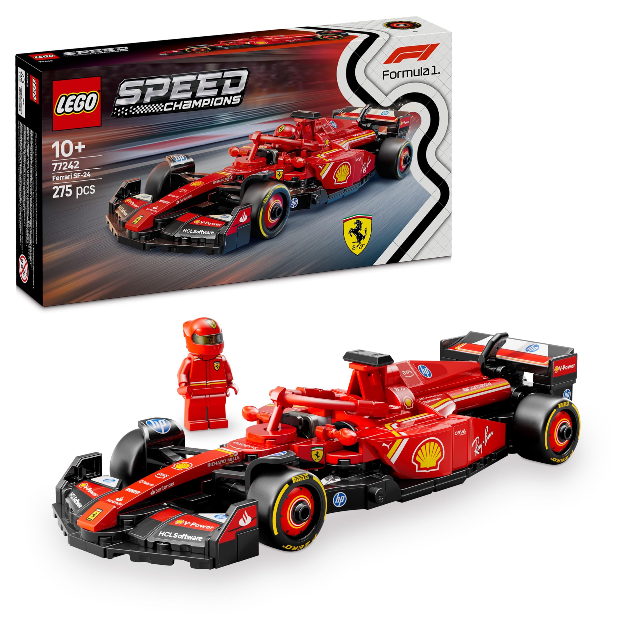 LEGO Speed Champions Ferrari SF-24 F1 Race Car Toy Set 77242 | Ages 10+ 1