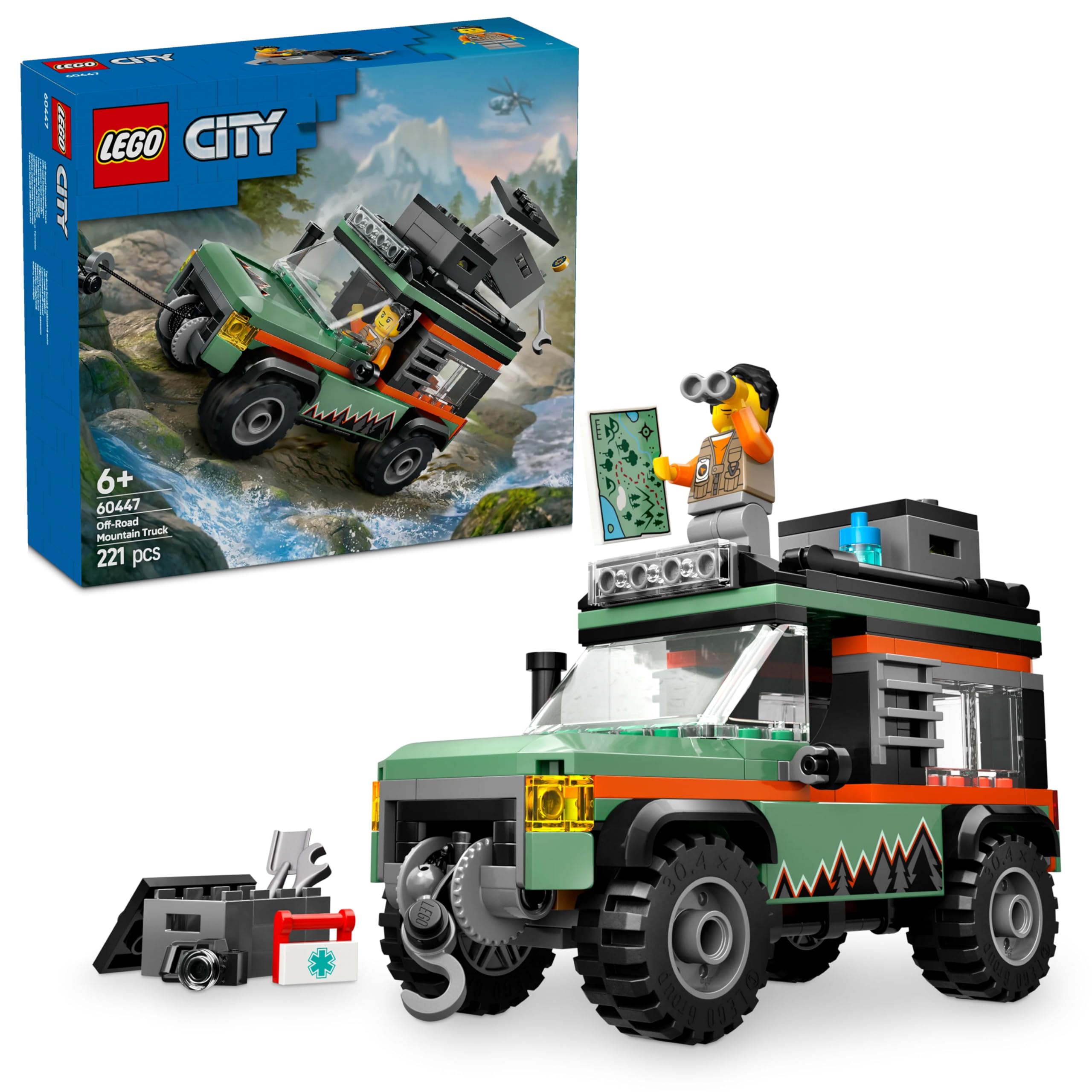 LEGO City Off-Road 4x4 Mountain Truck Toy Set - Building Vehicle Playset for Kids 6+