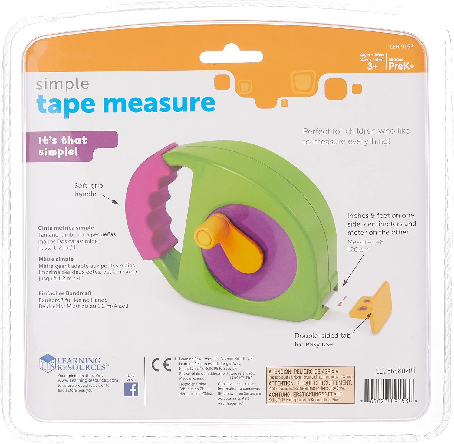 Learning Resources Measure It Tape Measure - Educational Toy for Ages 3+ 6