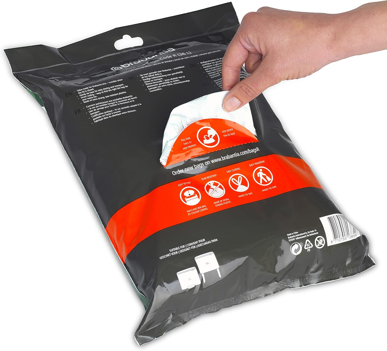 Brabantia PerfectFit Bin Liners - Thick Plastic Trash Bags for 36L Bins (Model 138546) 6