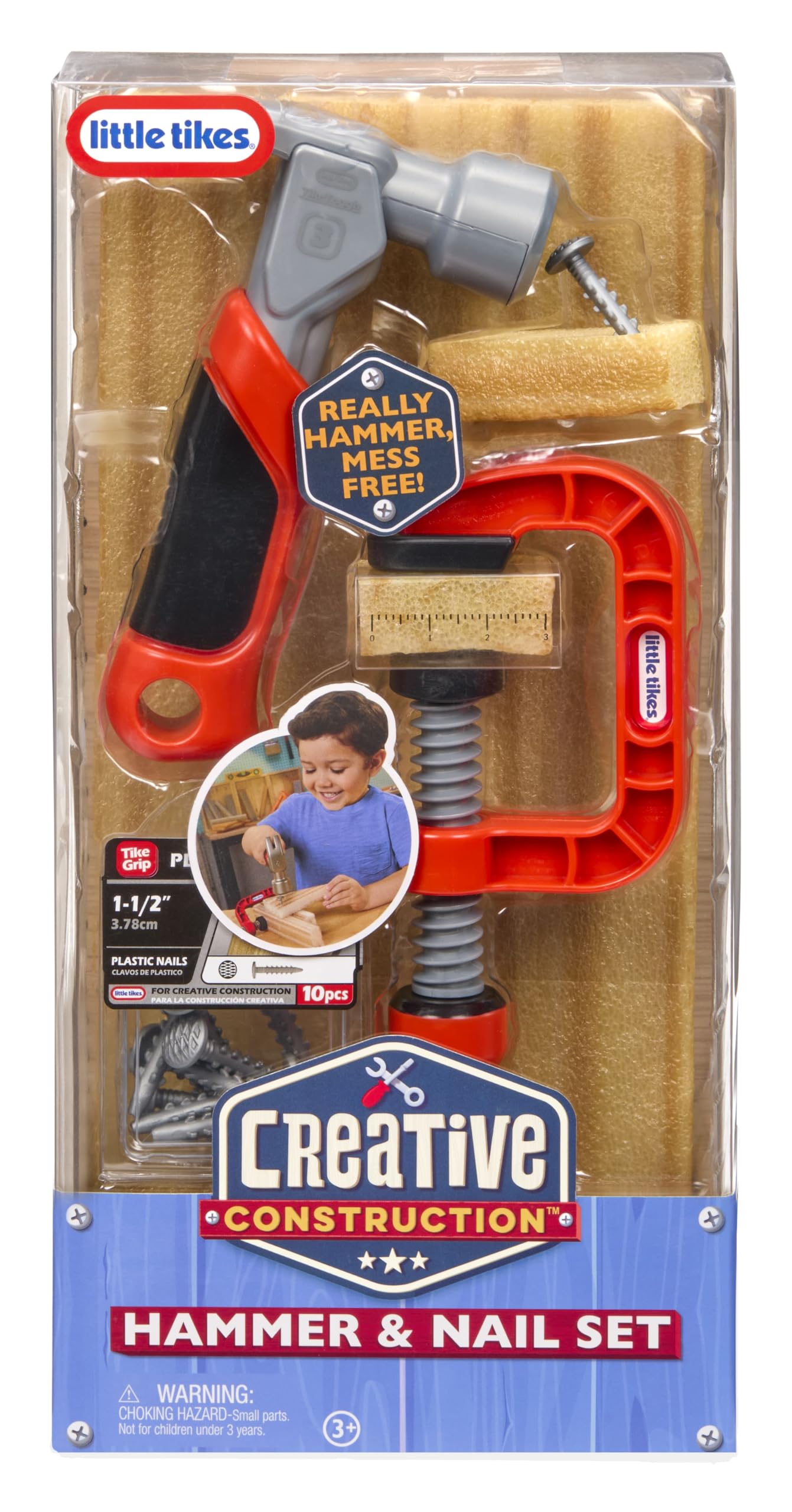 Little Tikes Creative Construction Hammer & Nail Set - 5-Piece Pretend Play Tool Set for Kids 3+ 10