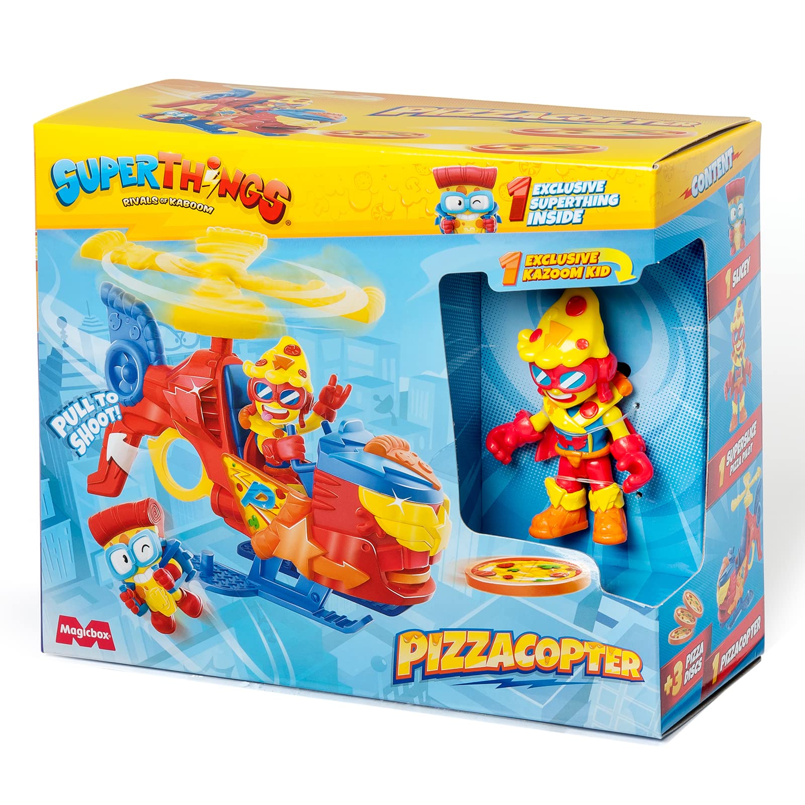 SUPERTHINGS - Pizzacopter Helicopter with Pizza Disc Launcher & Exclusive Figures 13