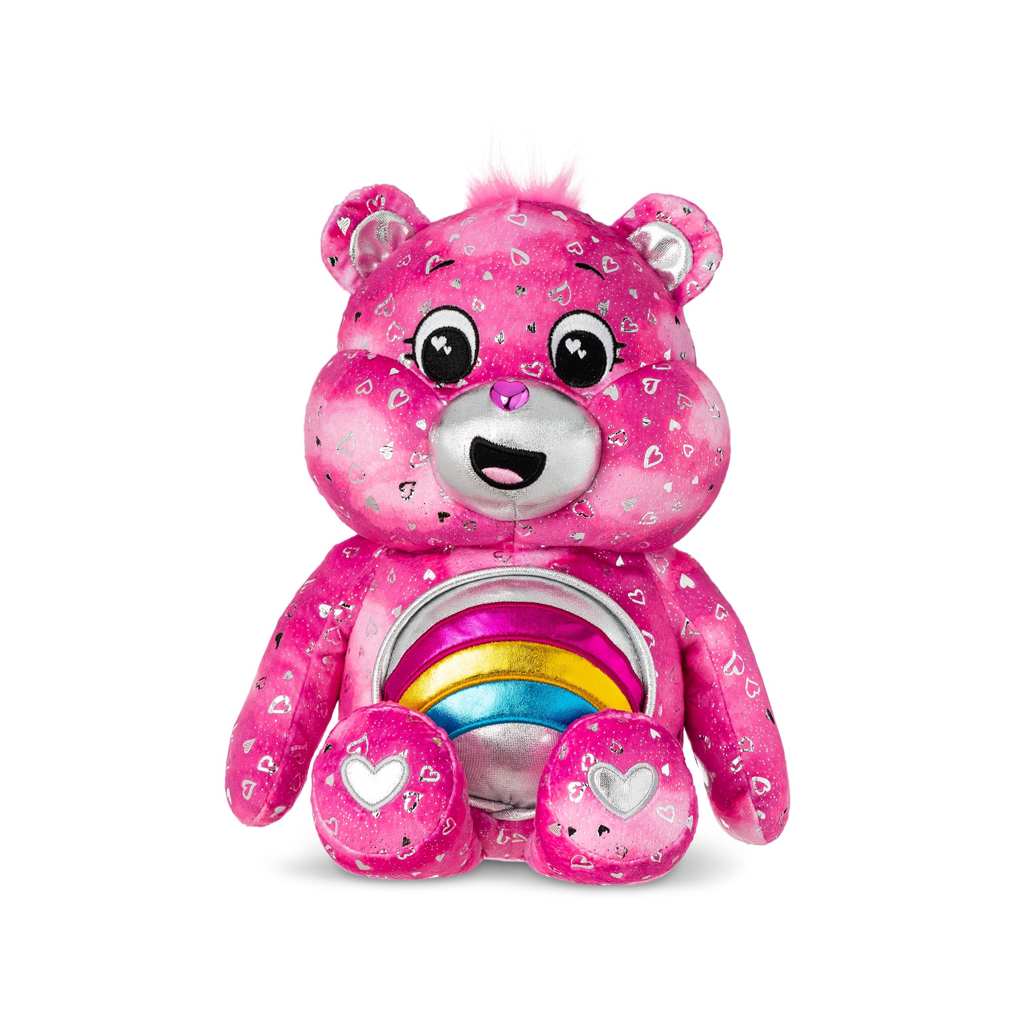 Care Bears Cheer Bear Collector Edition Plush - Light-Up Belly Badge, 35cm