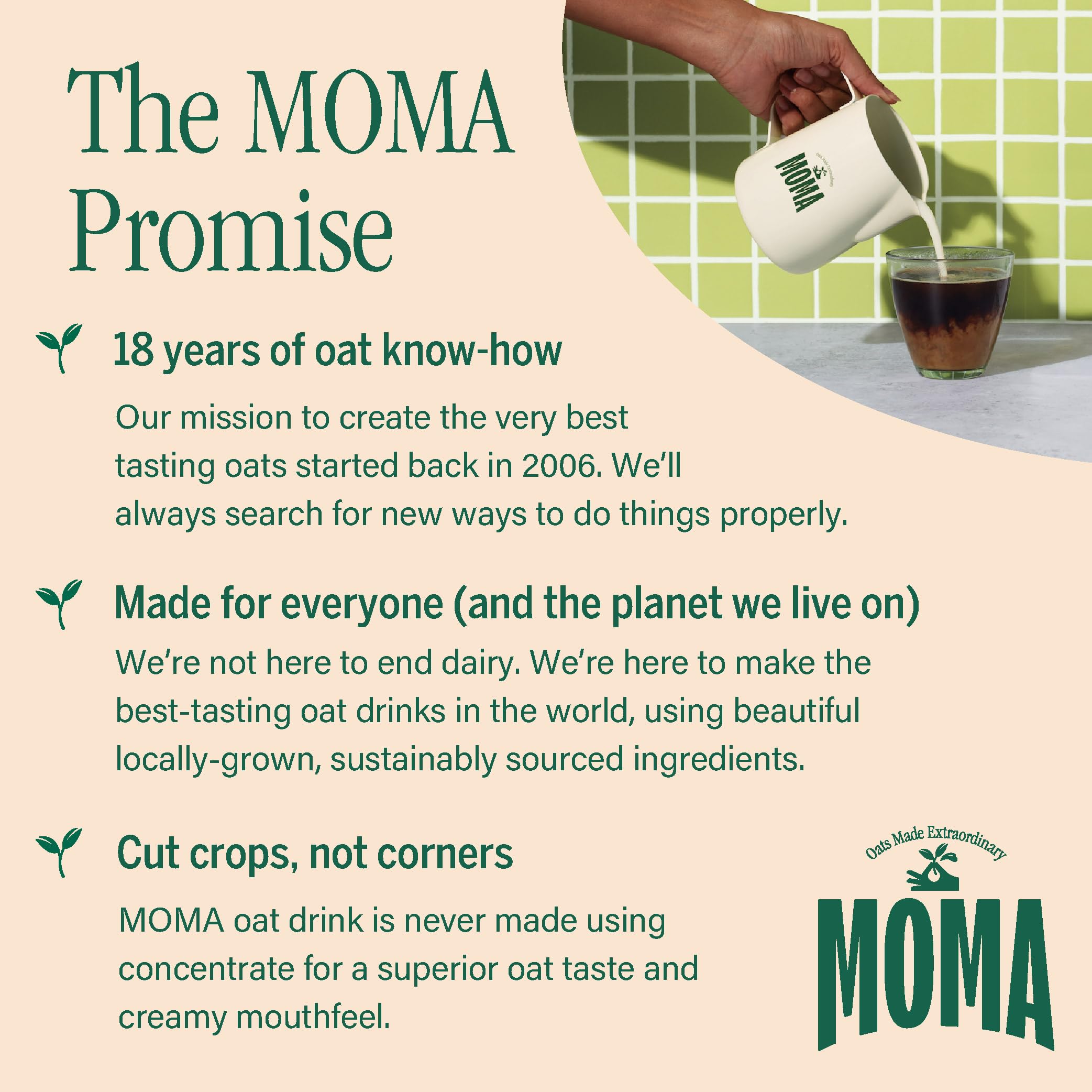 MOMA Salted Maple & Hazelnut Barista Oat Drink - 1L - Plant-Based, Foamable, Not From Concentrate 7