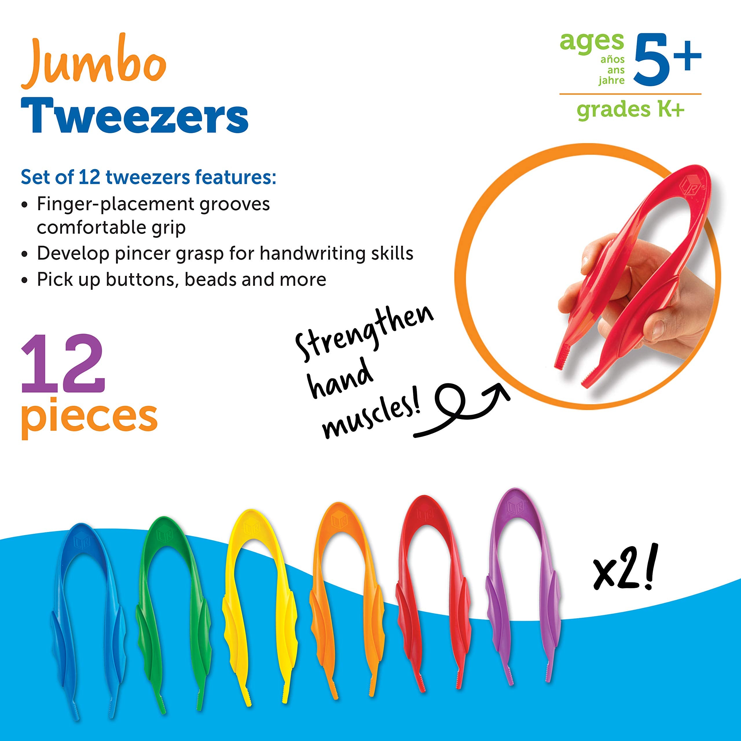 Learning Resources Jumbo Tweezers - Educational Fine Motor Skills Toy for Ages 5-9 13