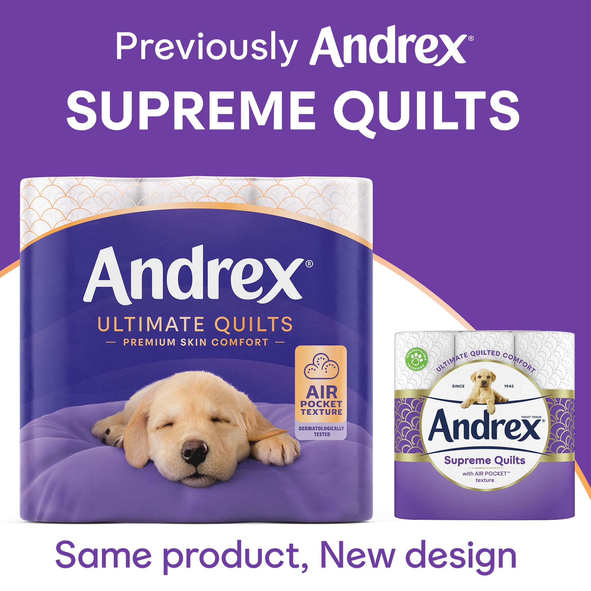 Andrex Ultimate Quilts Toilet Paper 9 Rolls - Air Pocket Technology for Soft, Comfortable Clean 5