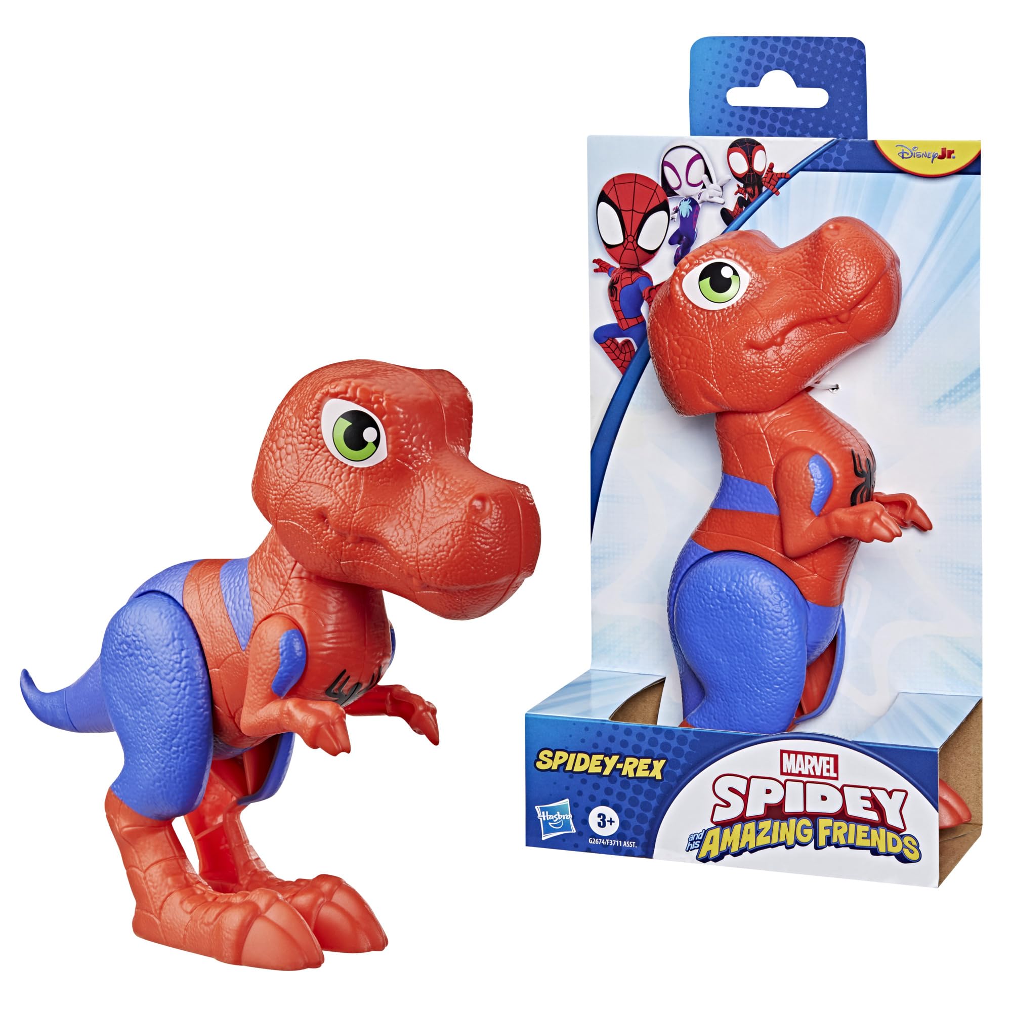 Marvel Press Spidey and His Amazing Friends Spidey-Rex Supersized Action Figure | 9-Inch Poseable