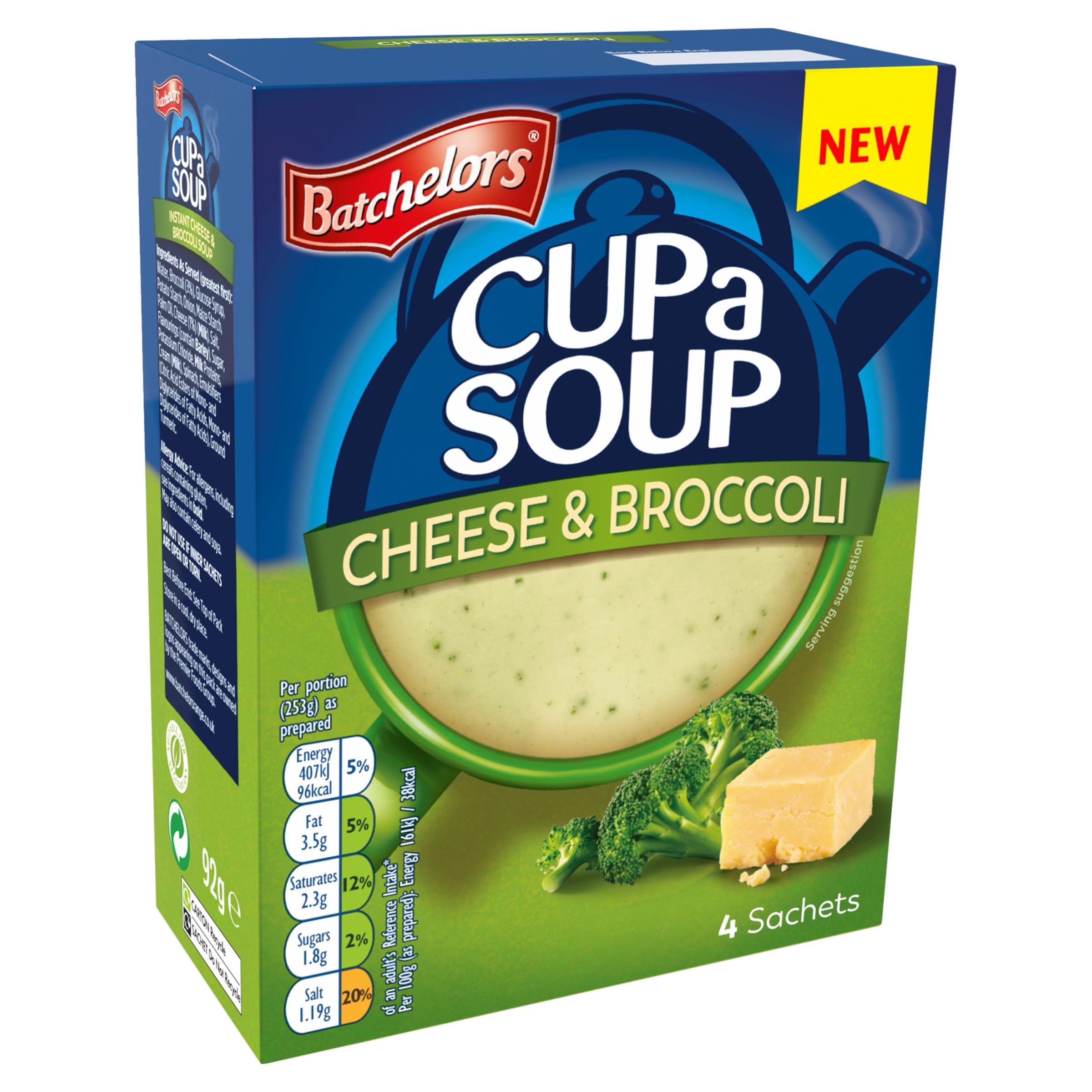 Batchelors Cup a Soup Cheese & Broccoli Instant Soup Sachets, 4 Sachets, 92 g 6
