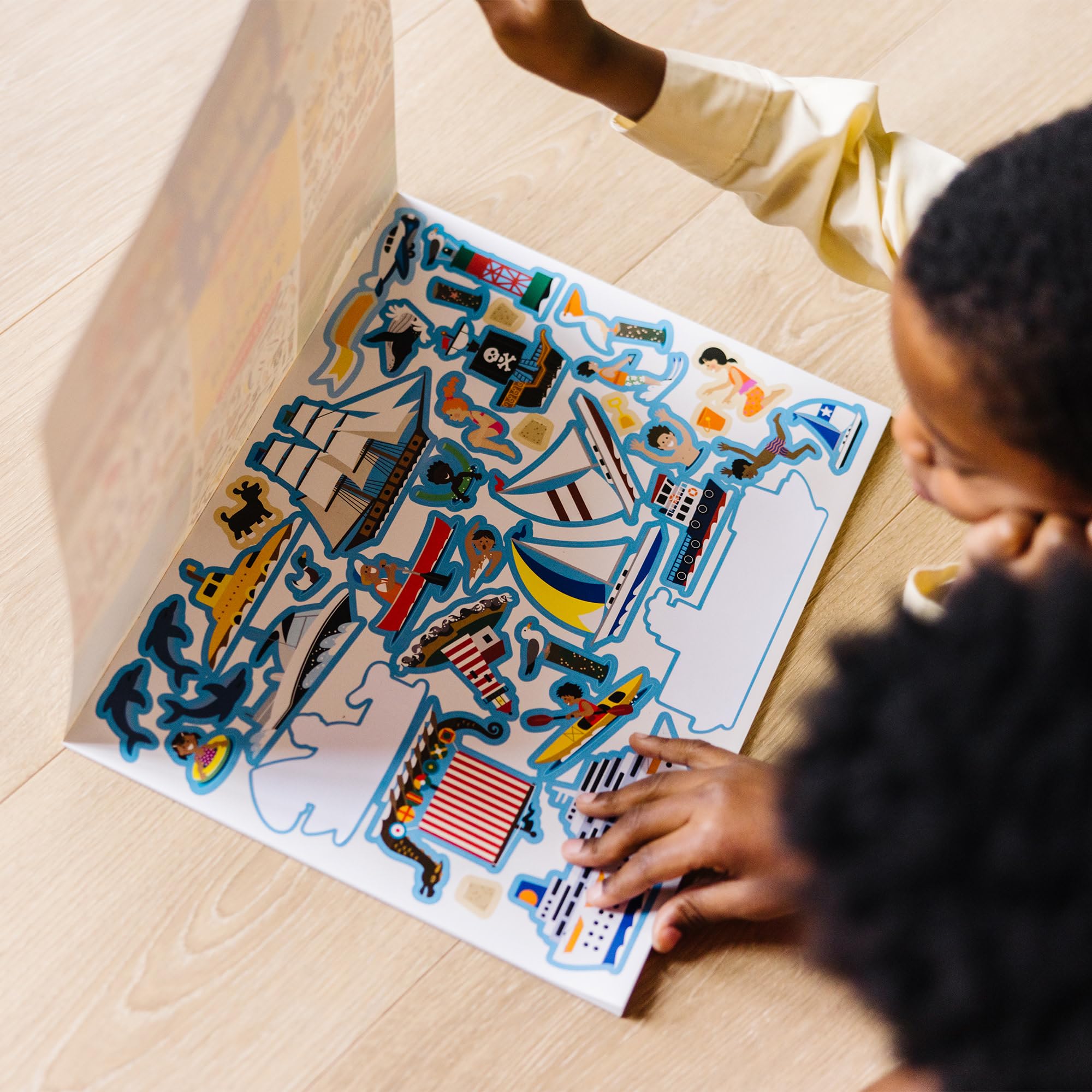 Melissa & Doug Reusable Sticker Pad - Vehicles | 165 Stickers & 5 Scenes | 3+ 12