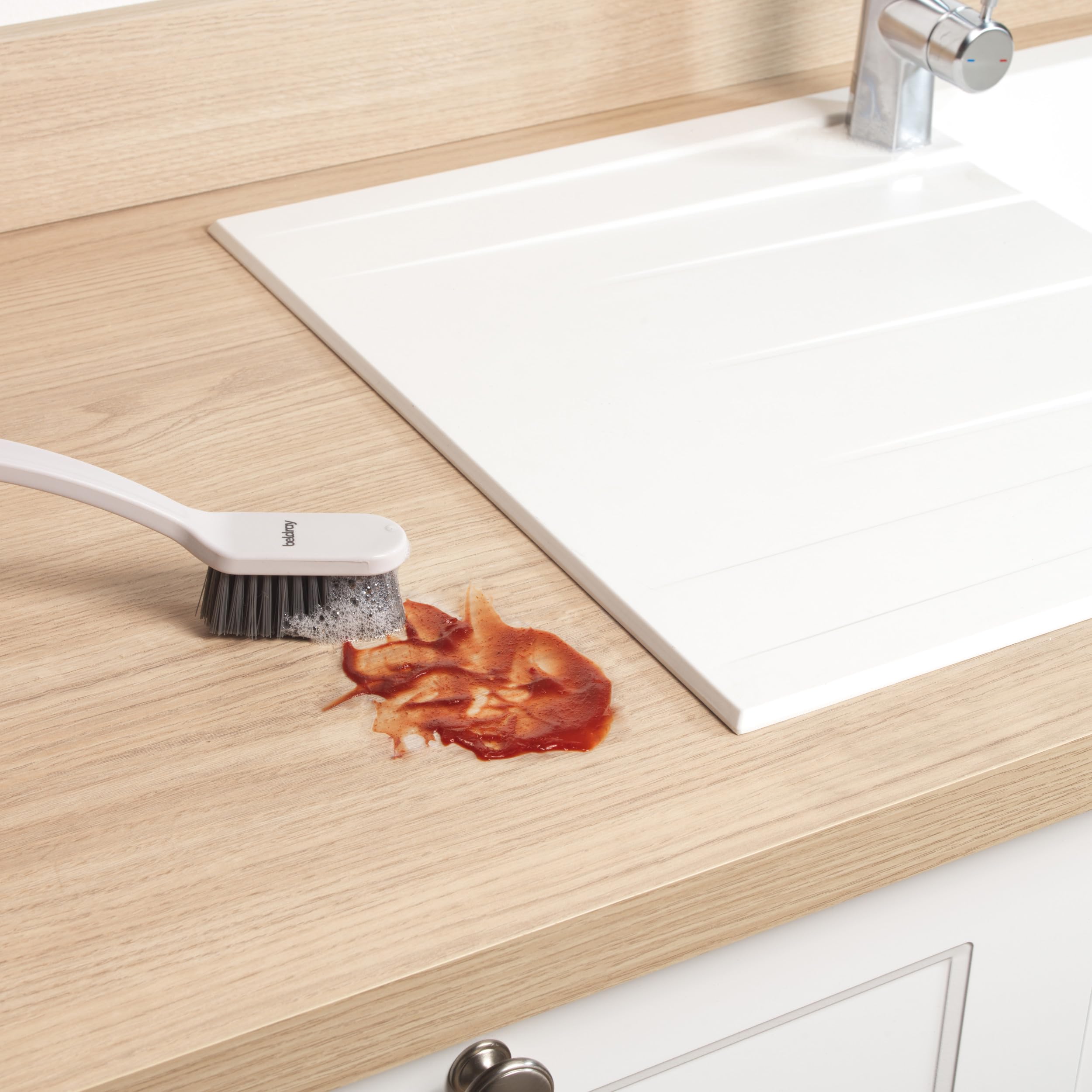 Beldray Deep Clean Scrubbing Brush - Dual Sided Precision Cleaning | Non-Scratch Bristles | White 6