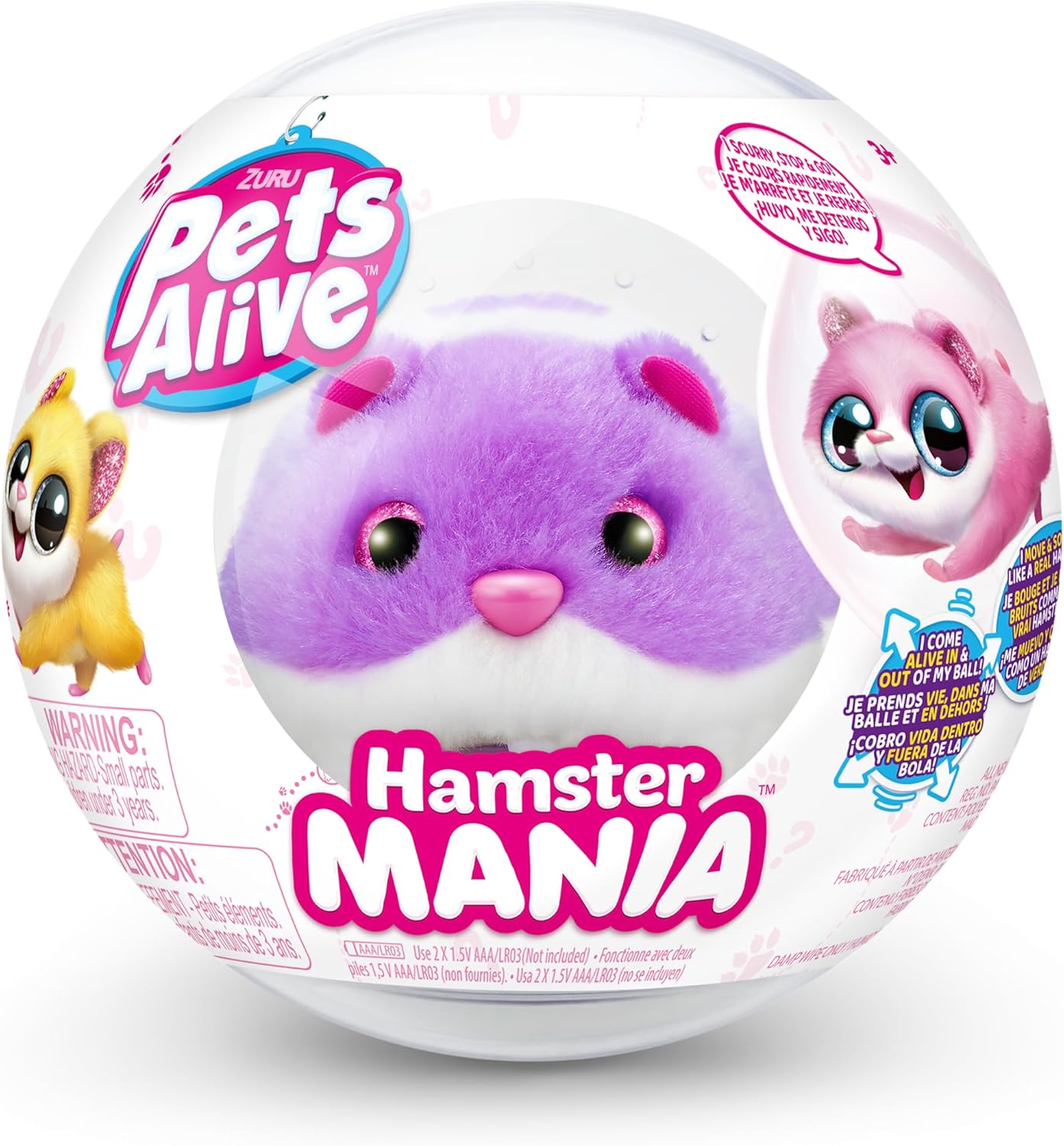 Hamster Mania by ZURU - Purple Interactive Electronic Pet Toy for Kids 5
