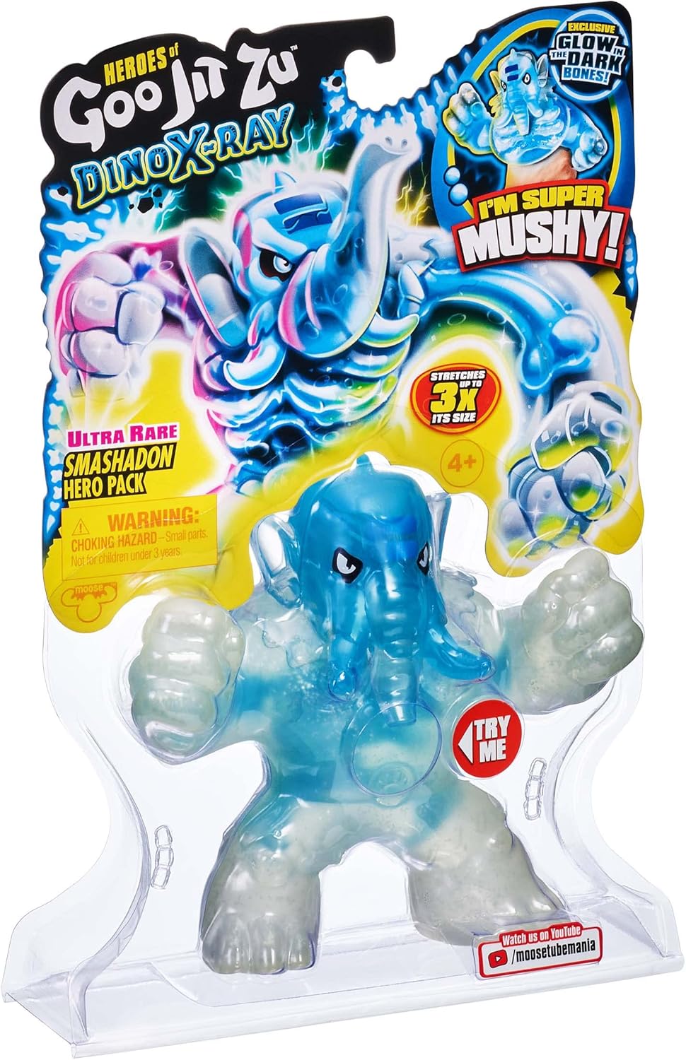 Heroes of Goo Jit Zu Dino X-Ray Smashadon - Glow-in-the-Dark Squishy Dinosaur Action Figure 3