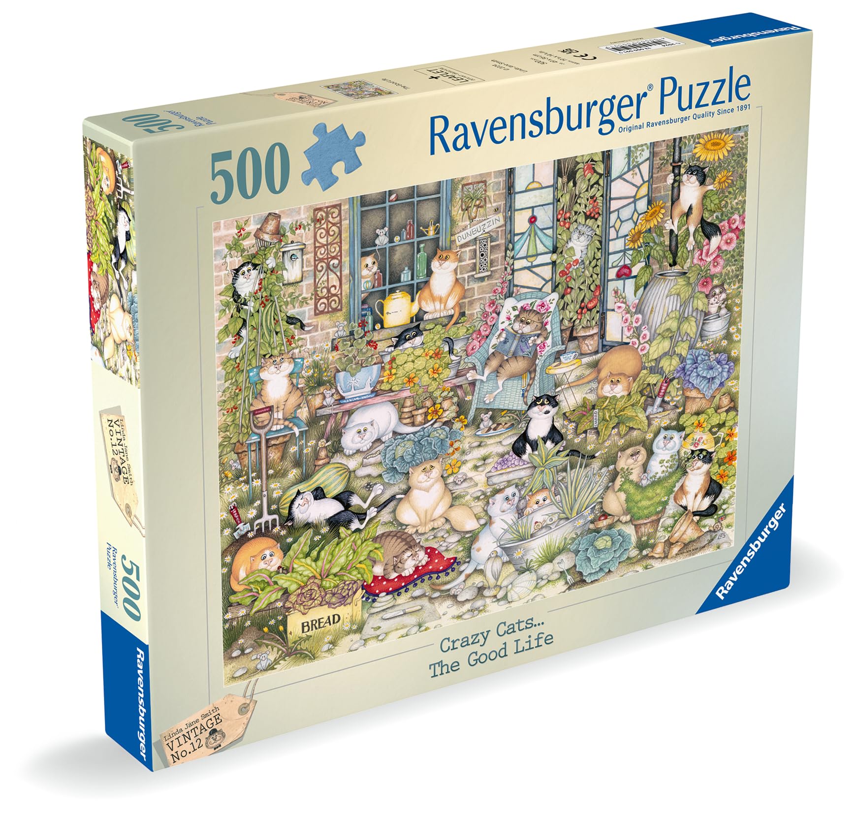 Ravensburger Crazy Cats The Good Life 500 Piece Jigsaw Puzzle for Adults | 49x36cm