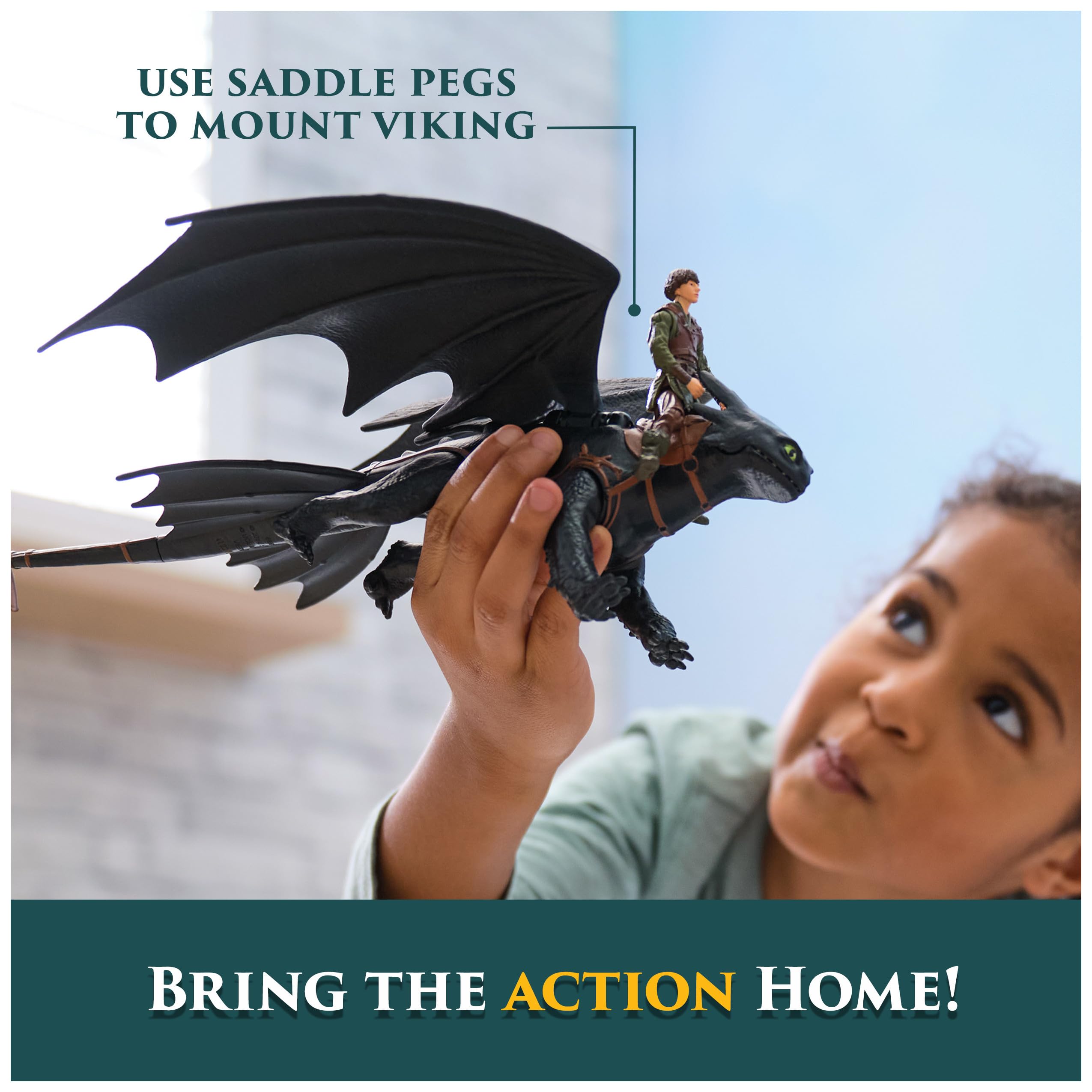 Dreamworks Dragons How to Train Your Dragon Toothless & Hiccup Roaring Minis - 7.5 cm Viking Figure with 33 cm Dragon Toy 13
