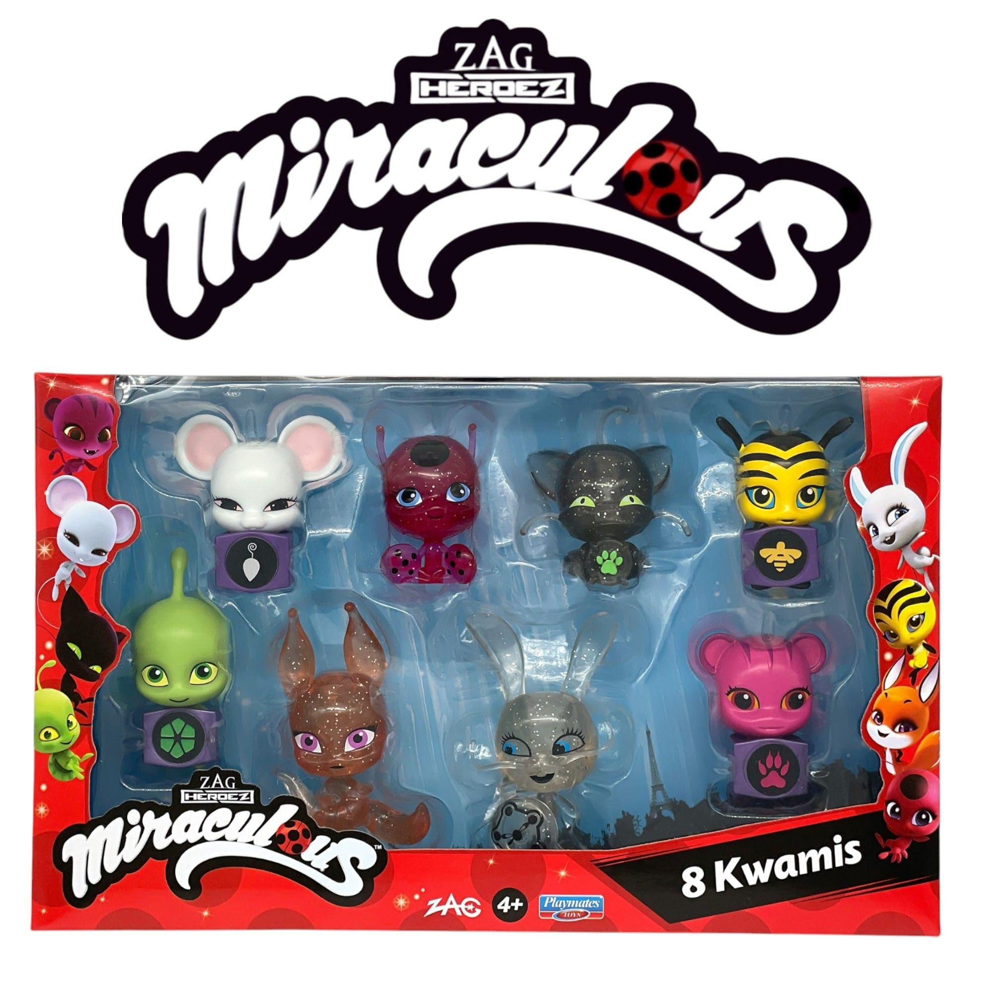 Miraculous Bandai Ladybug and Cat Noir Kwami Surprise 8 Pack - Collectible Plastic Figures for Kids 6