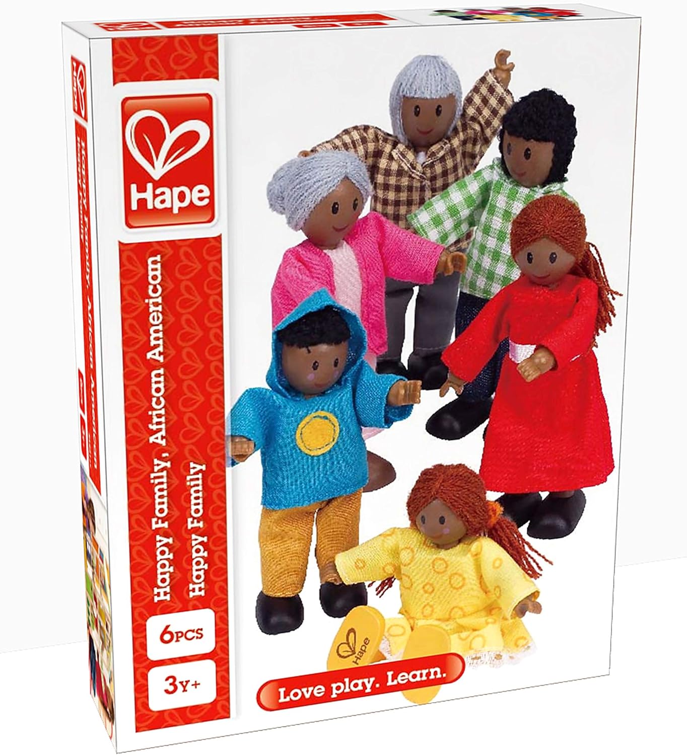 Hape E3501 Happy Family - African American Wooden Dolls House Playset for Kids 3+ 3