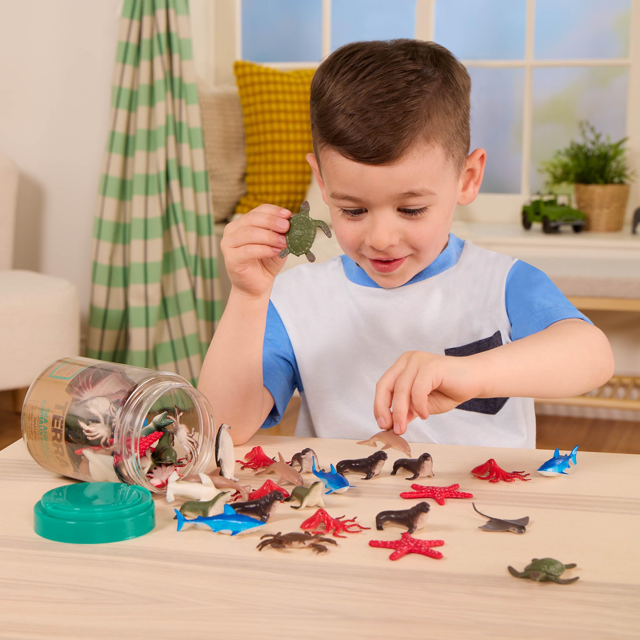 Terra by Battat - 60-Piece Ocean Animal Figurines Set for Kids 3+ 3