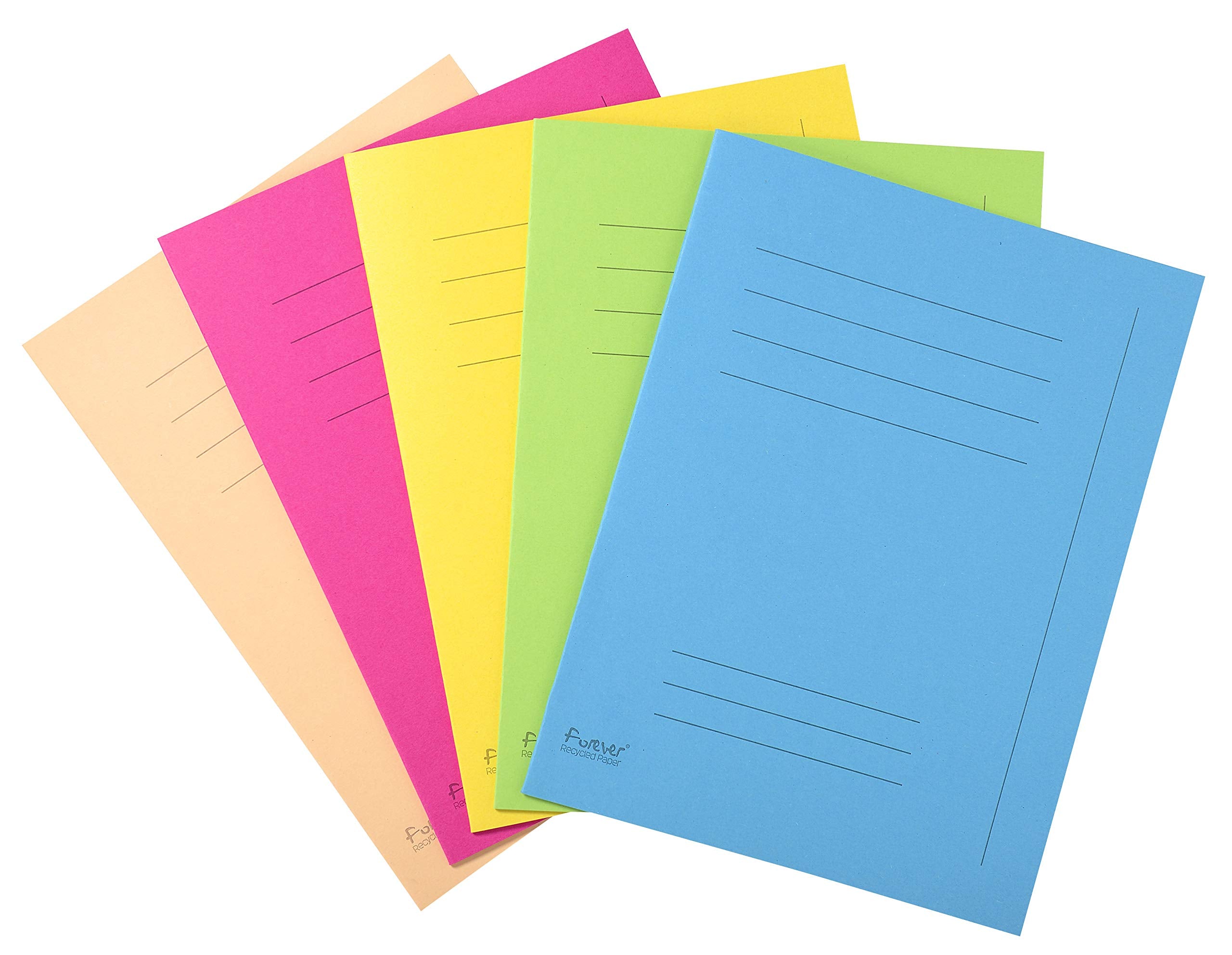 Exacompta Forever Printed Square Cut Folder - 50 Pack | A4 | 220 gsm Card | Assorted Colours