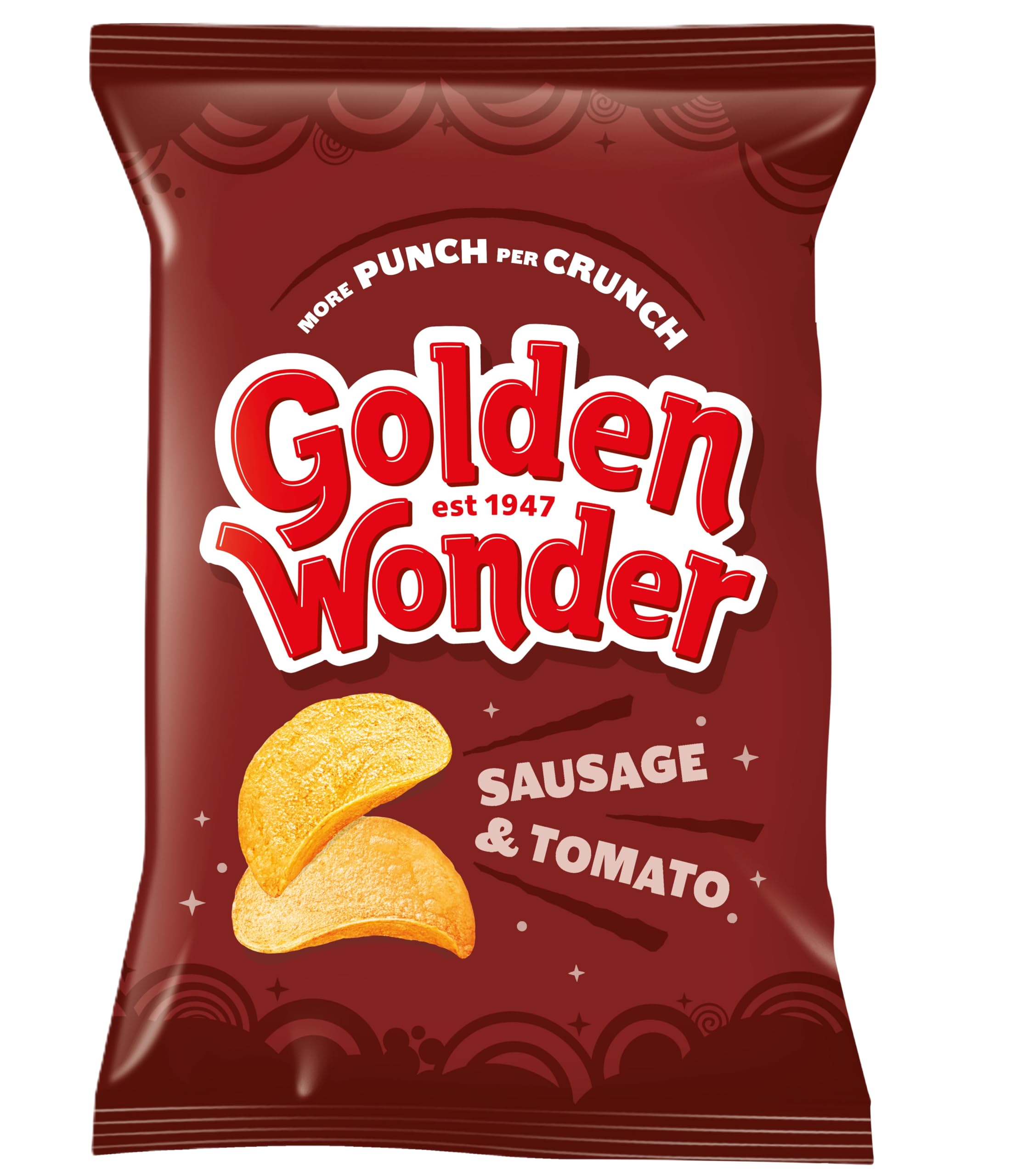 Golden Wonder Sausage and Tomato Crisps, 32 x 32.5g Multipack
