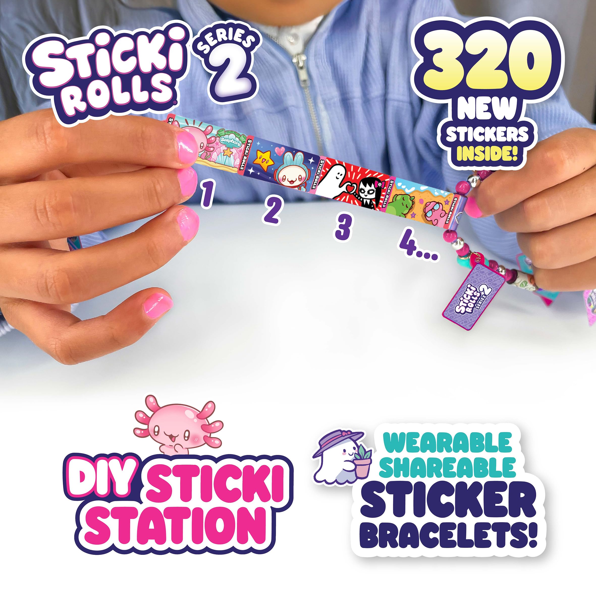 Sky Castle Sticki Rolls Series 2 - Sticki Station S2 Wearable & Shareable Sticker Craft Kit