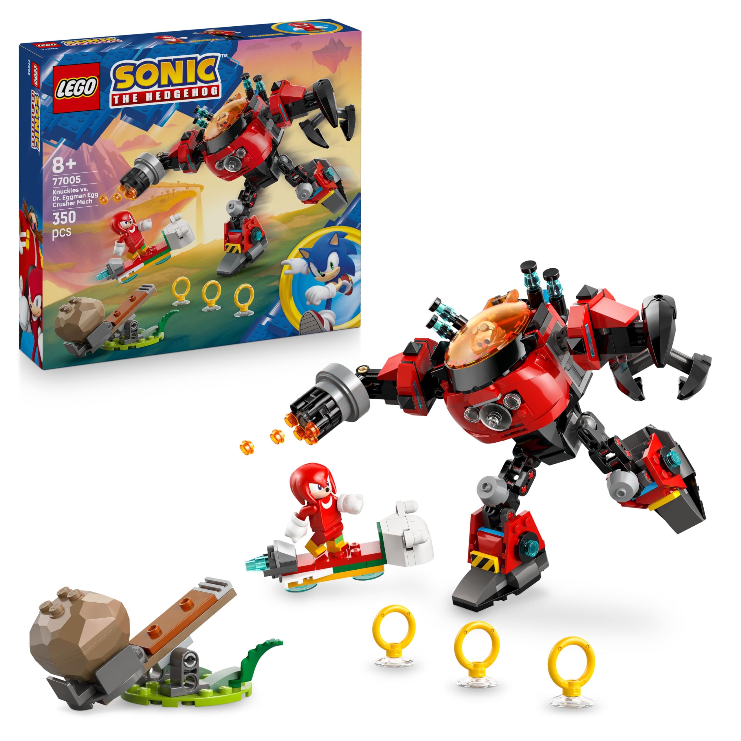 LEGO Sonic the Hedgehog Knuckles vs. Dr. Eggman Egg Crusher Mech Building Set 77005 for Ages 8+ 1