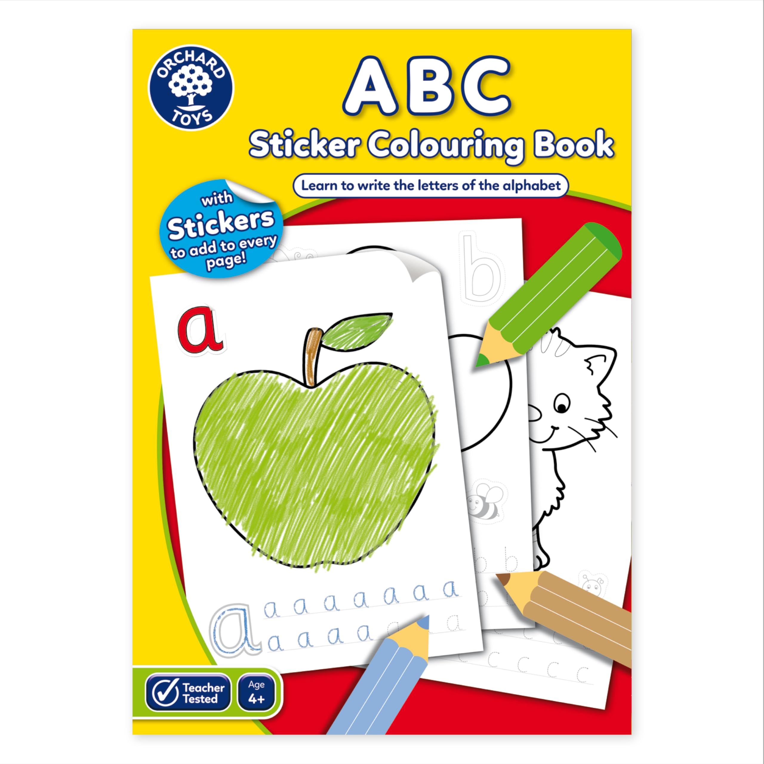 Orchard Toys ABC Colouring and Activity Book - Alphabet Tracing & Stickers | Ages 4+ | Recycled Paper