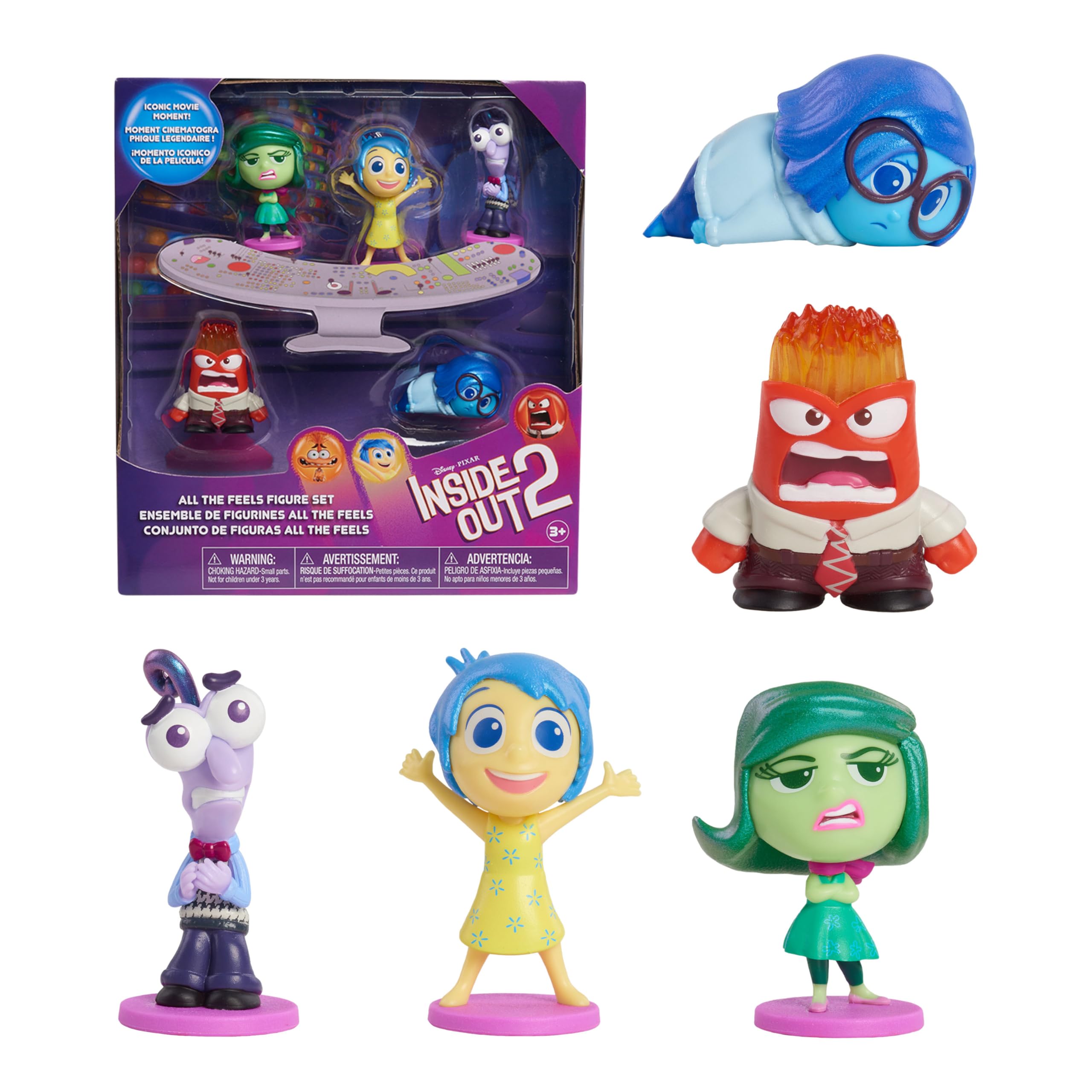 Inside Out 2 All the Feels Figure Set - 5 Mini Emotion Figures for Kids 3+
