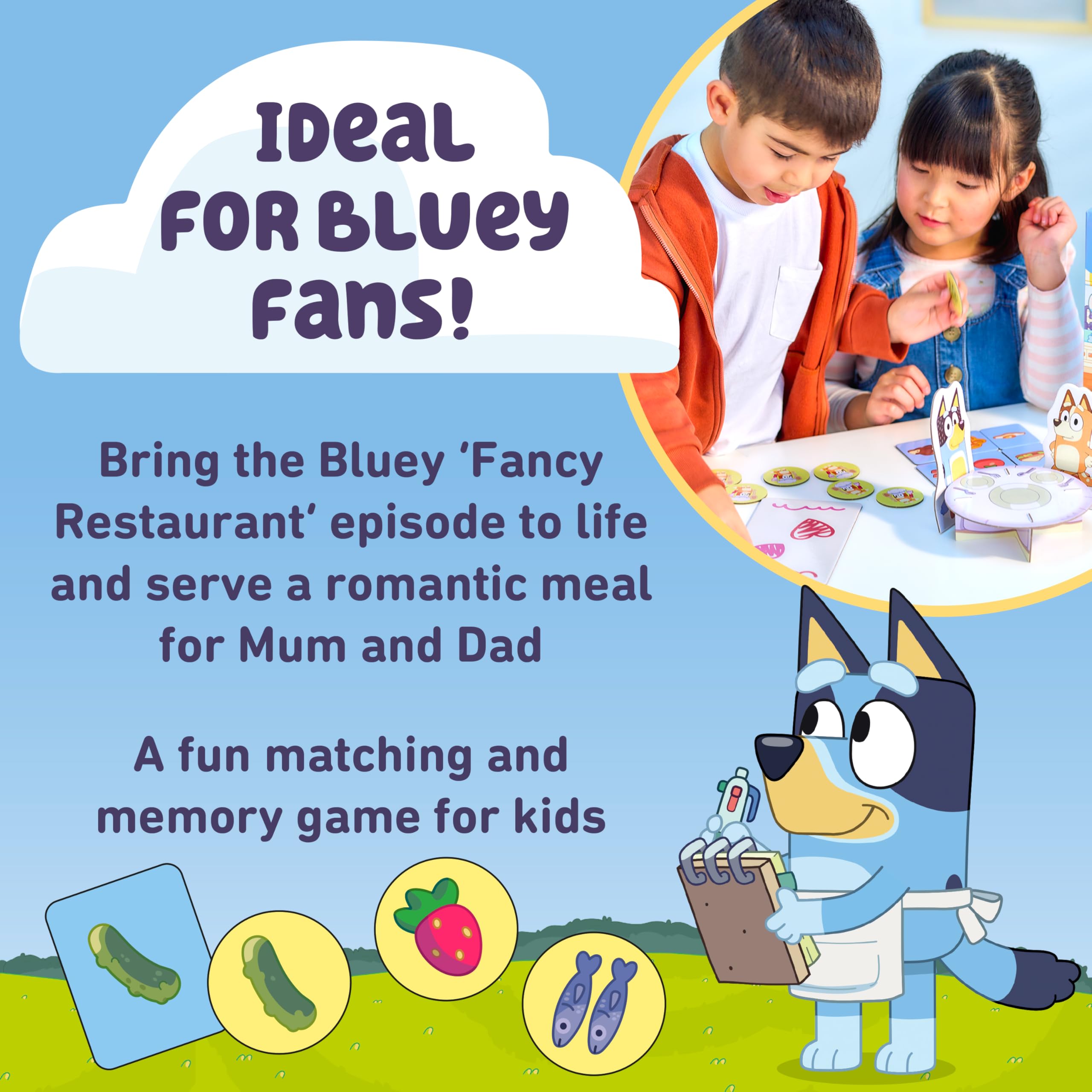 Orchard Toys Official Bluey Fancy Restaurant Matching and Memory Game
