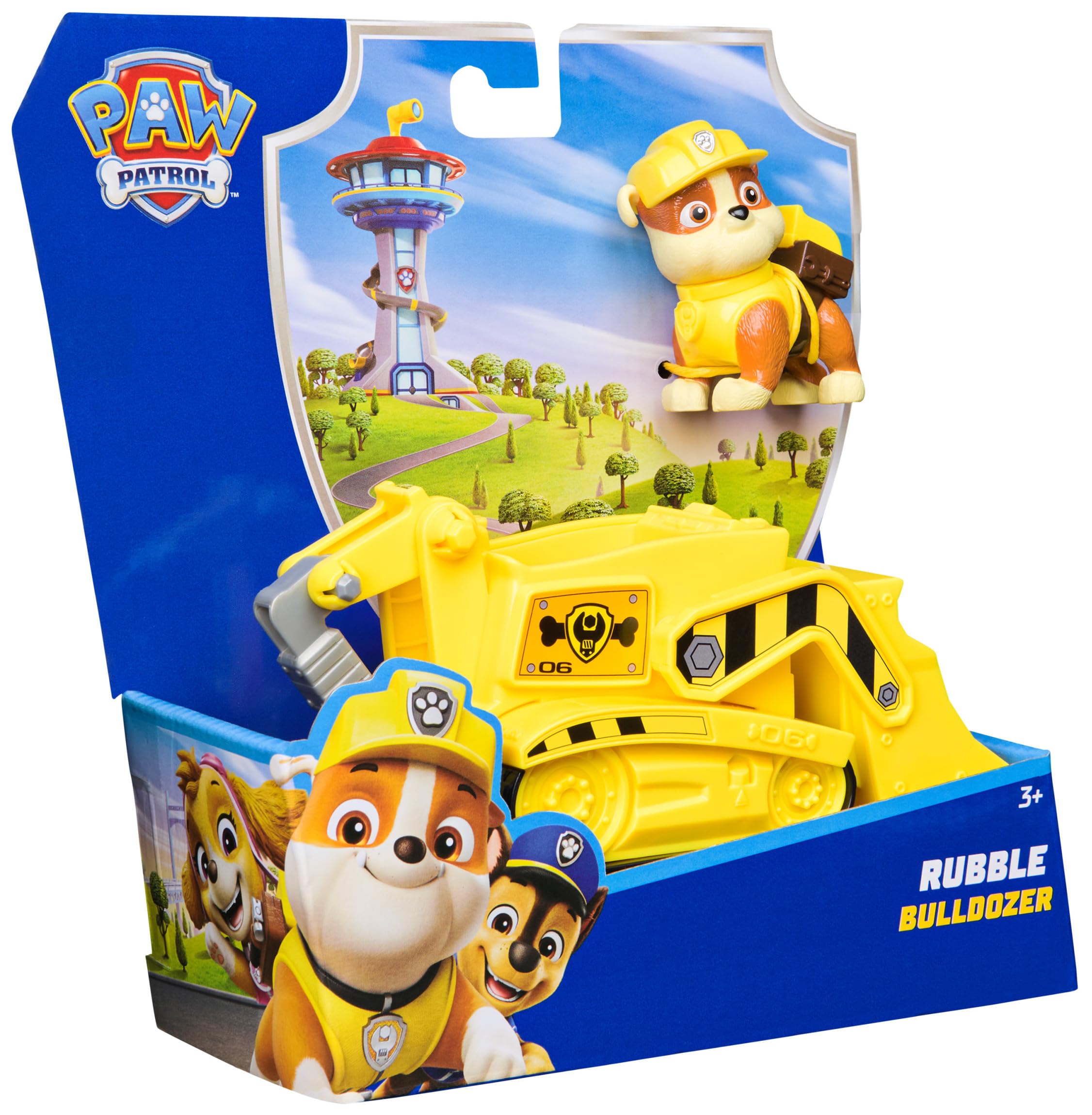 Paw Patrol Rubble's Bulldozer Toy Vehicle with Collectible Action Figure - Ages 3+ 5