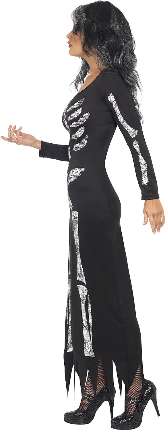 Smiffys Skeleton Costume - Women's Long Sleeve Tube Dress, Size S 5