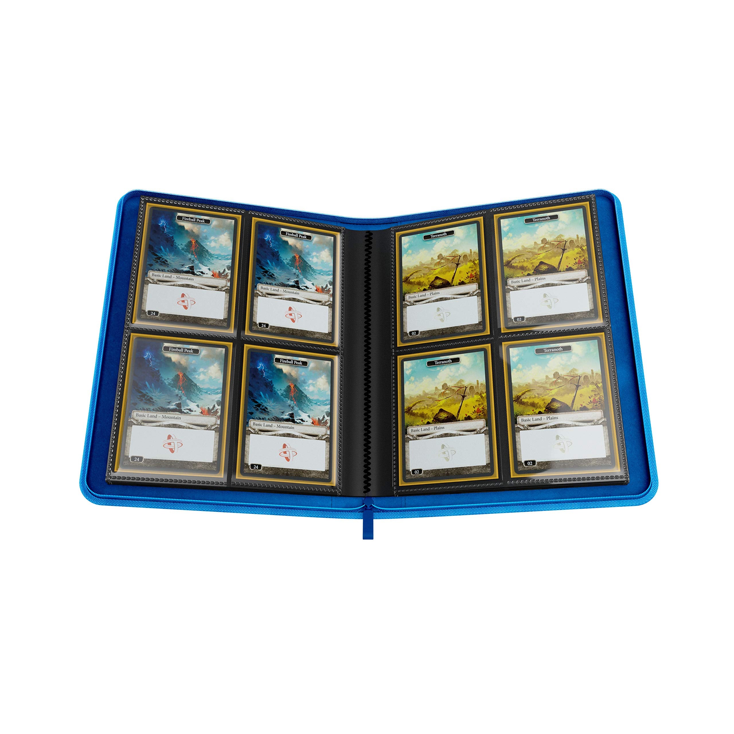 Gamegenic Zip-Up Album - 8-Pocket Side-Loading Pages | Holds 160 Sleeved Cards | Blue 5