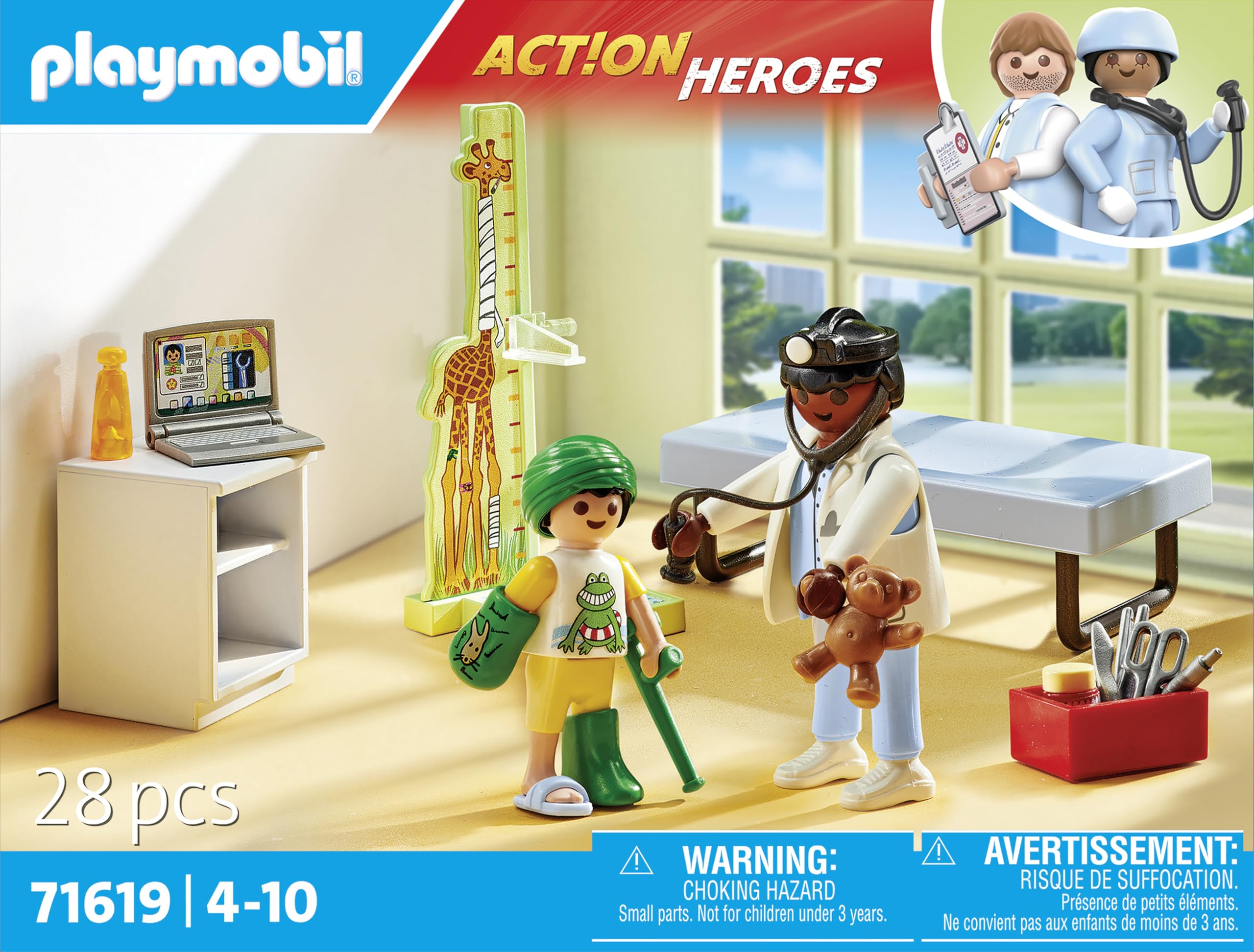 Playmobil 71619 Action Heroes Pediatrician Playset - Medical Role Play for Kids 4+ 10