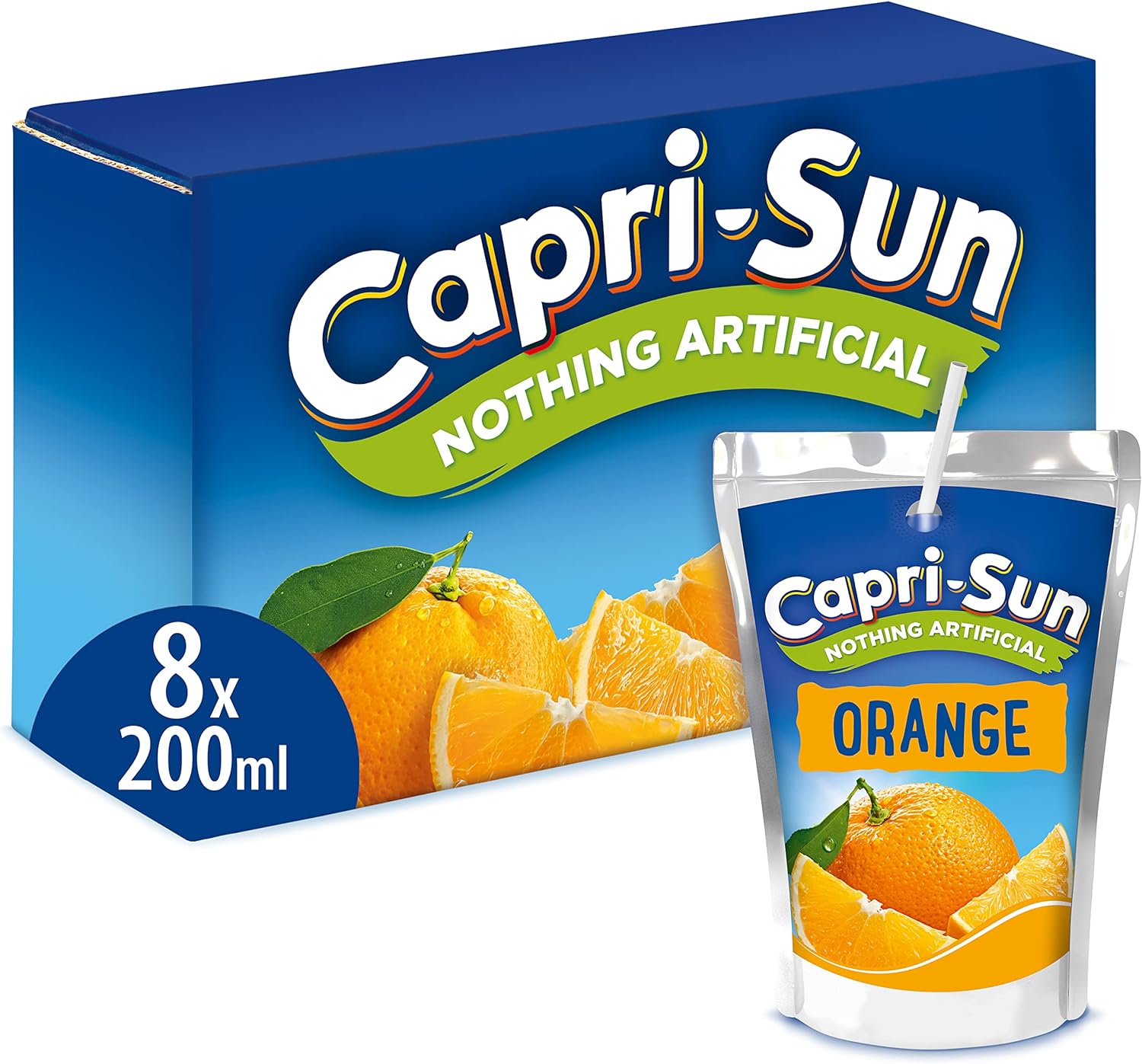 Capri-Sun Orange Fruit Juice Drink - 8 x 200 ml Pouches
