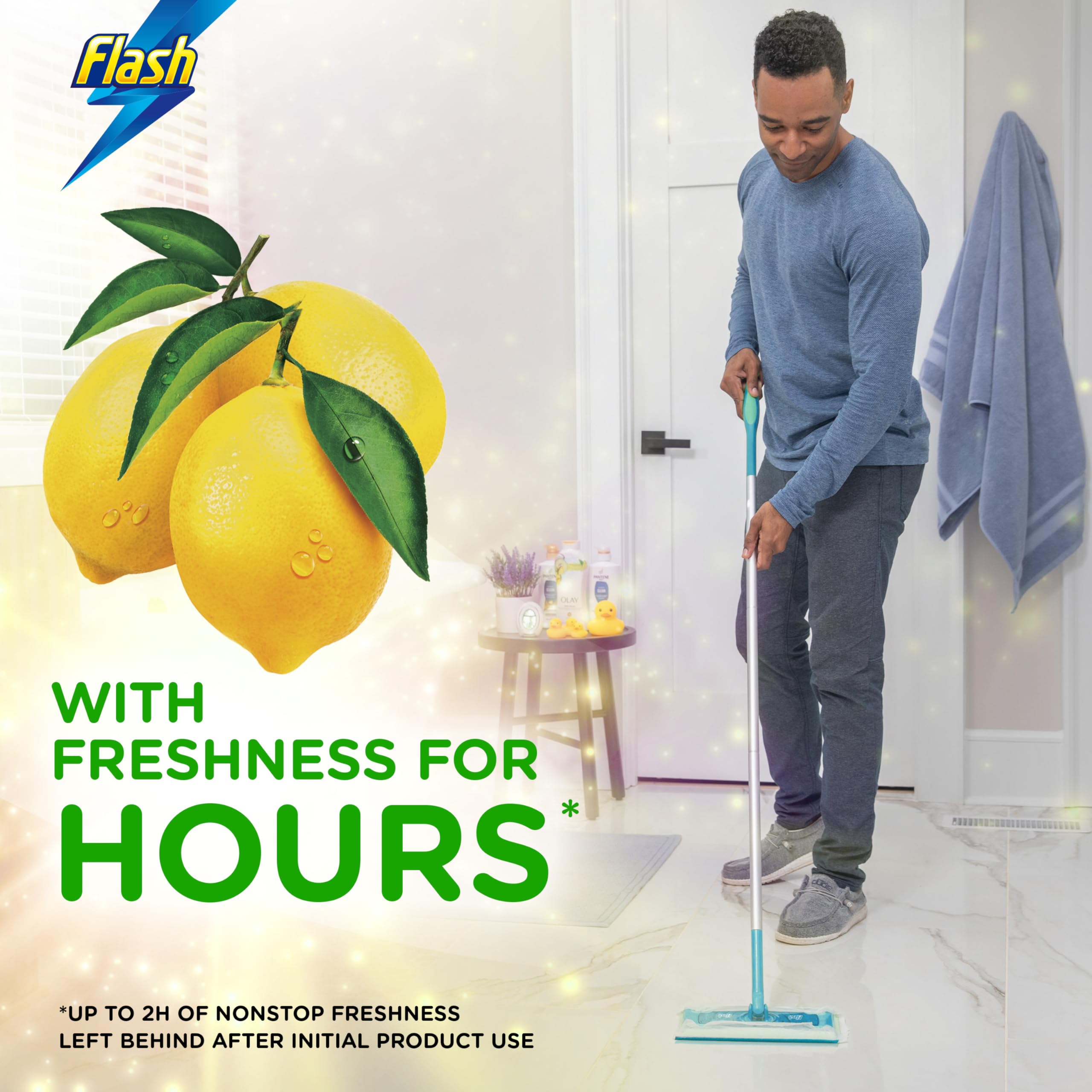 Flash - Speedmop Floor Cleaner Starter Kit with 1 Handle, 8 Wet & 16 Dry Refills
