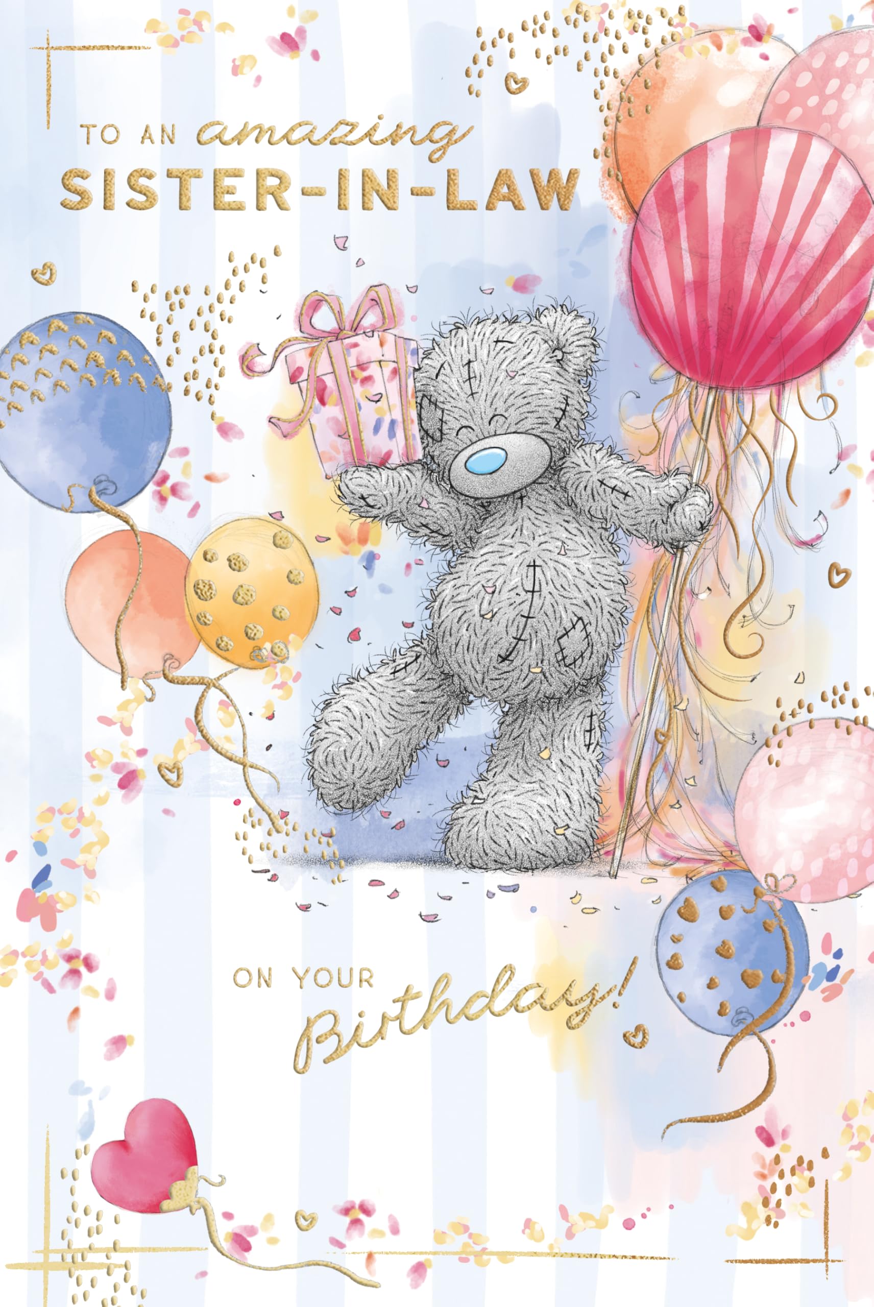 Me To You Tatty Teddy Amazing Sister-In-Law Luxury Gold Foil Birthday Card | 6 x 9 inches 1