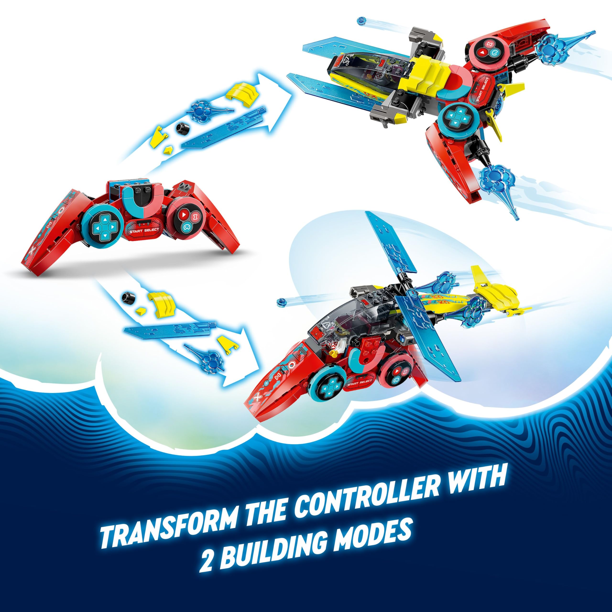 LEGO DREAMZzz 2in1 Cooper’s Gaming Controller Jet to Helicopter Set - 266-Piece Building Toy for Kids 7+ 3
