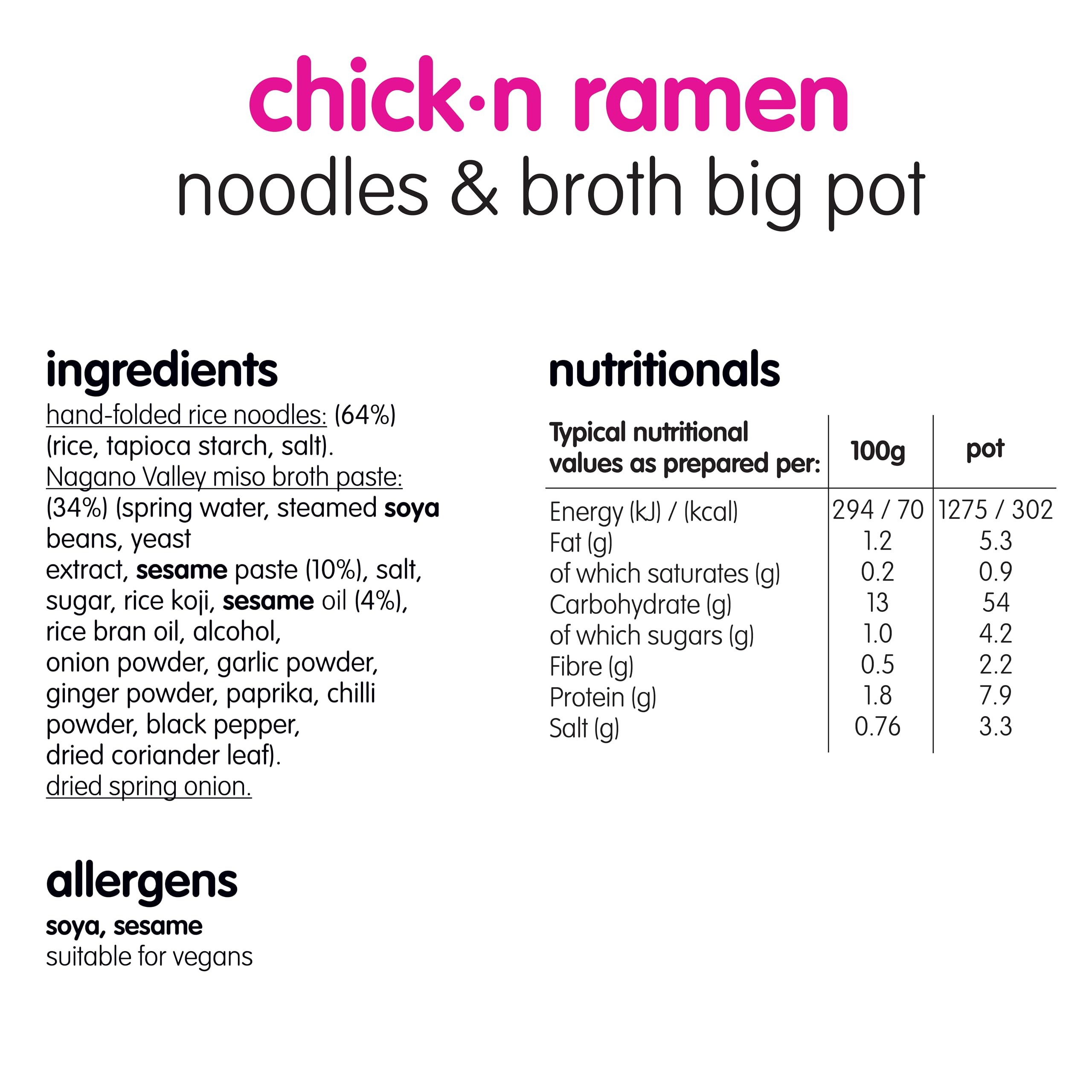 Itsu Big Chickn Ramen Instant Noodles & Broth Pot 93g - Pack of 4 | Gluten Free | Vegan | Quick-to-Make Japanese Style Noodles