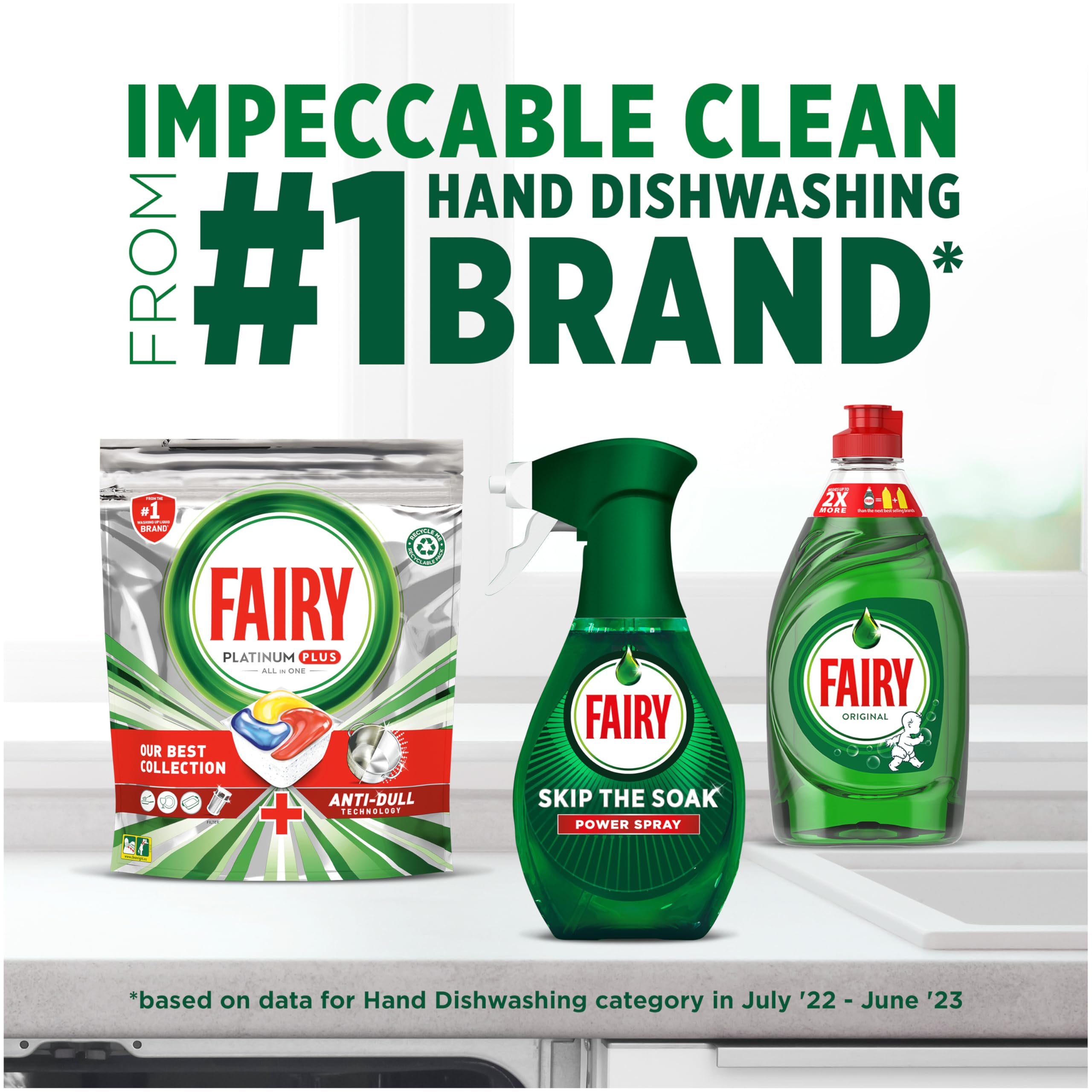 Fairy Skip the Soak Dish Power Spray + Refill Lemon 2x650ml Pre-Treatment 7