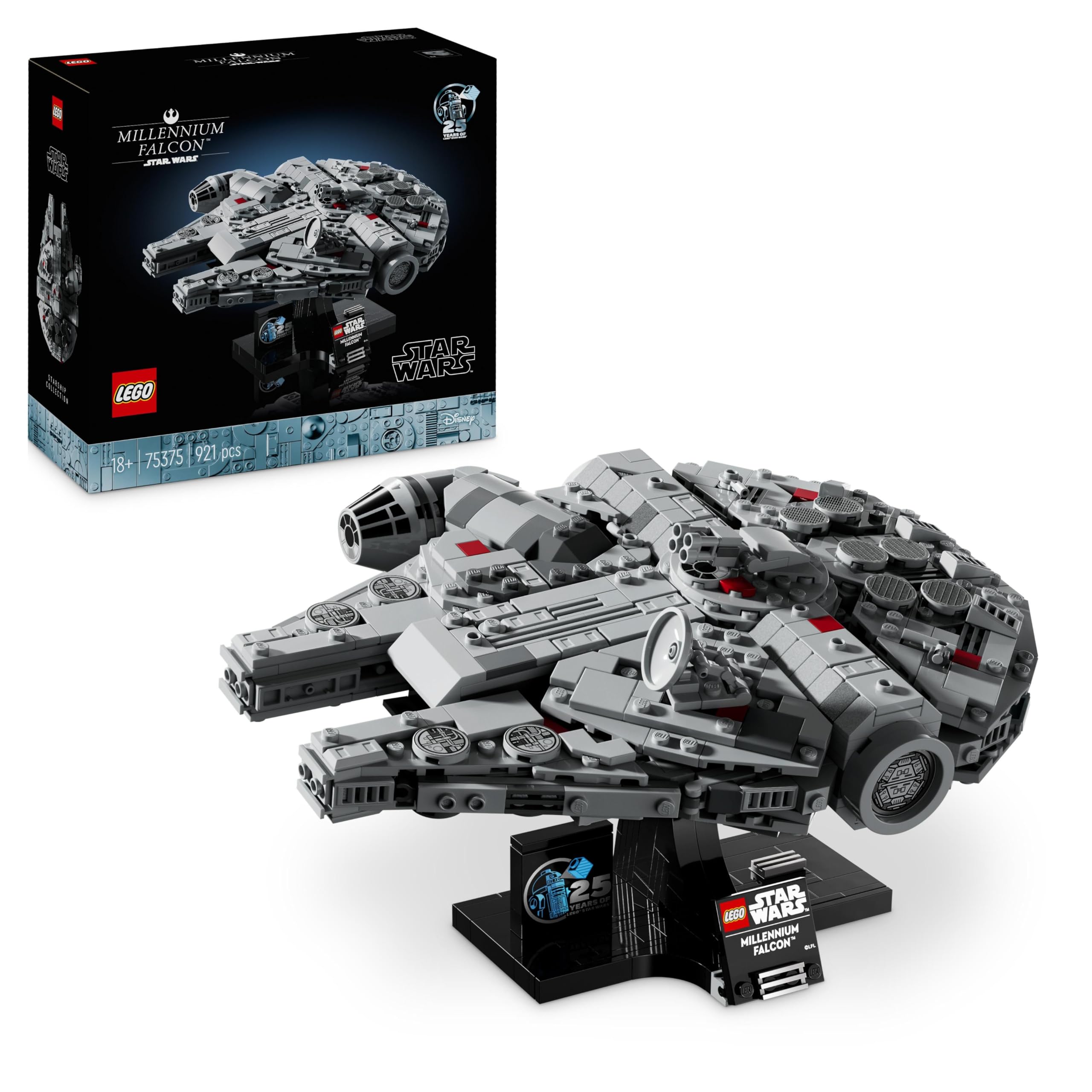 LEGO 75375 Millennium Falcon Model Building Set - Collectible Star Wars Vehicle for Adults