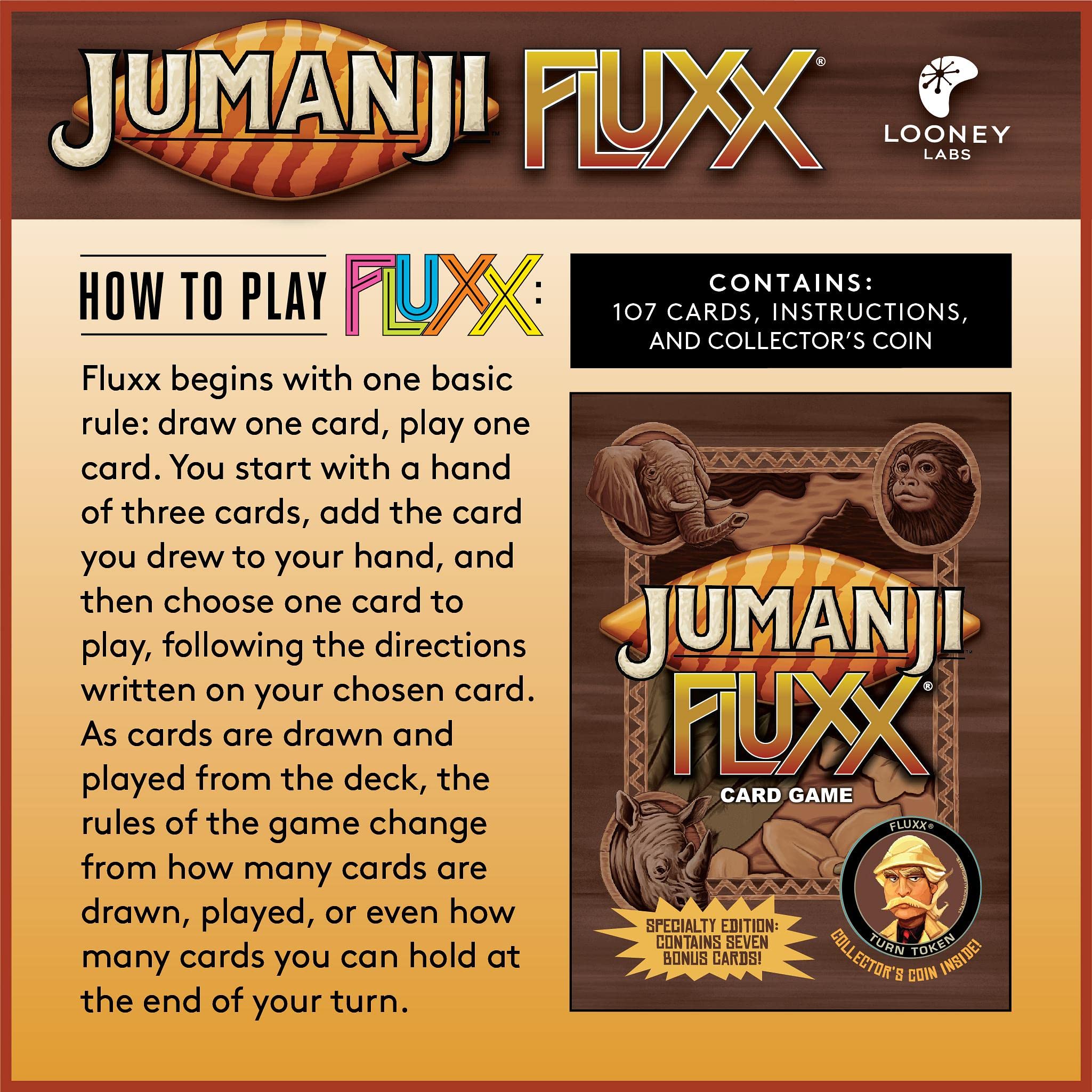 Looney Labs Jumanji Fluxx Card Game - Mixed Colours 8