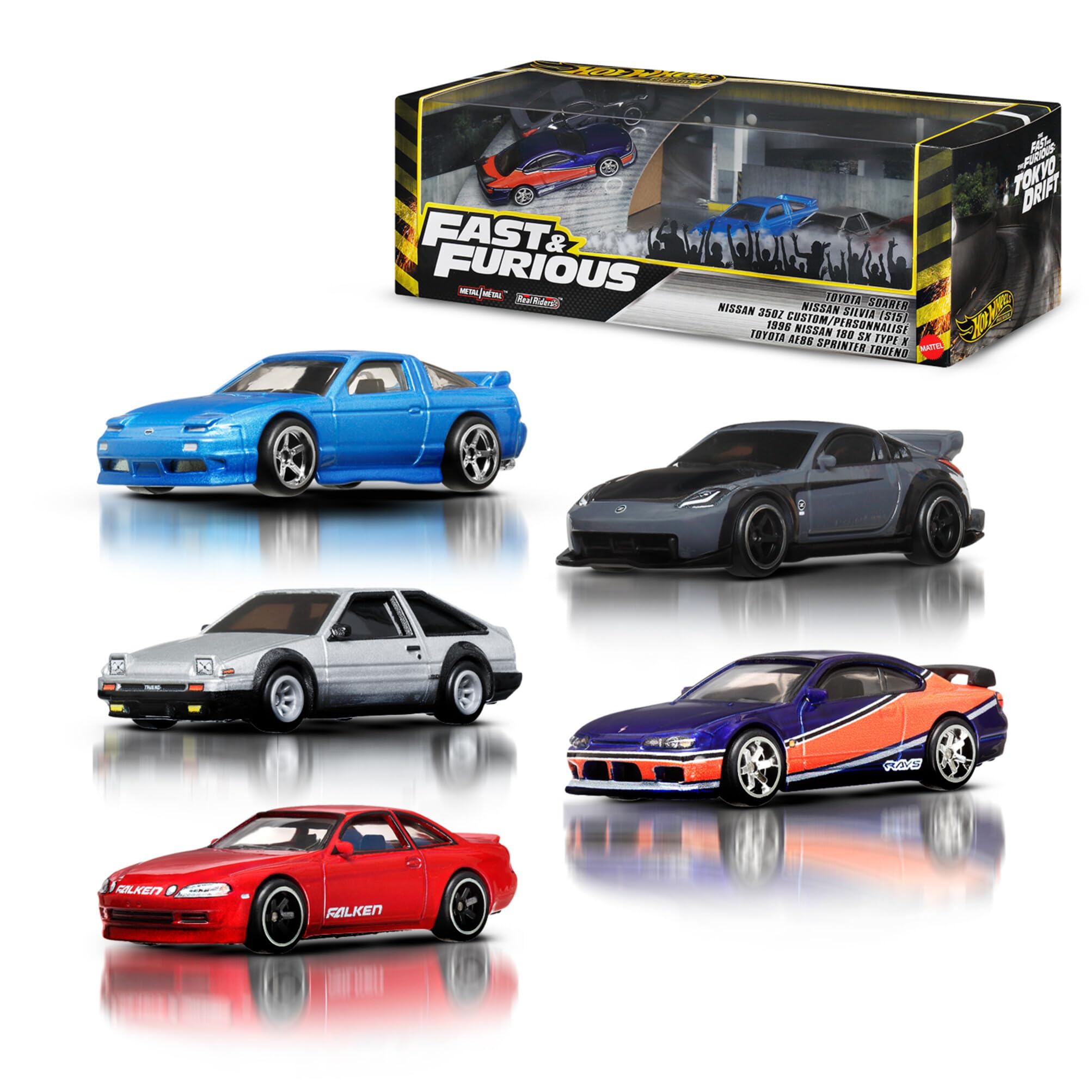 Hot Wheels Fast & Furious Tokyo Drift Bundle - 5 Pack 1:64 Scale Die-Cast Cars | Model JFL99 1
