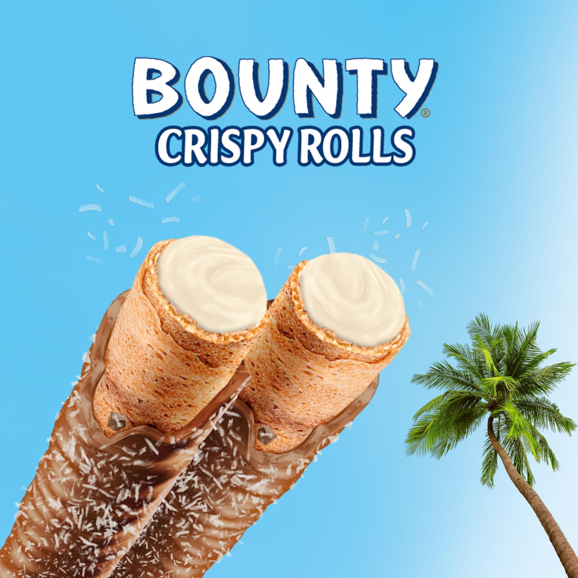 Bounty Crispy Rolls Milk Chocolate Coconut Biscuit Snack Bar Multipack 5 x 23.4g 3