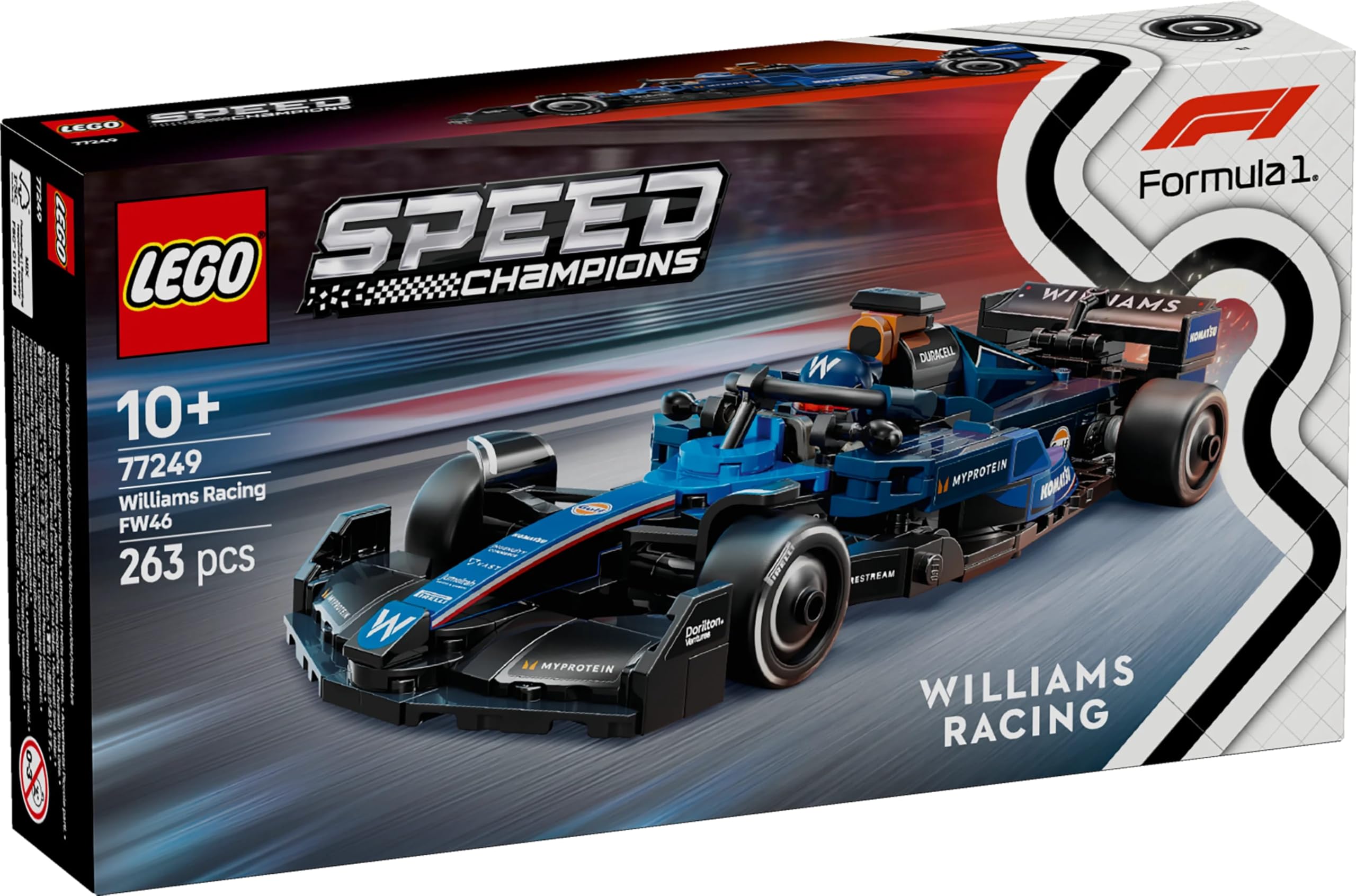 LEGO Speed Champions Williams Racing FW46 F1 Race Car Toy with Driver Minifigure - Building Set for 10+ 3